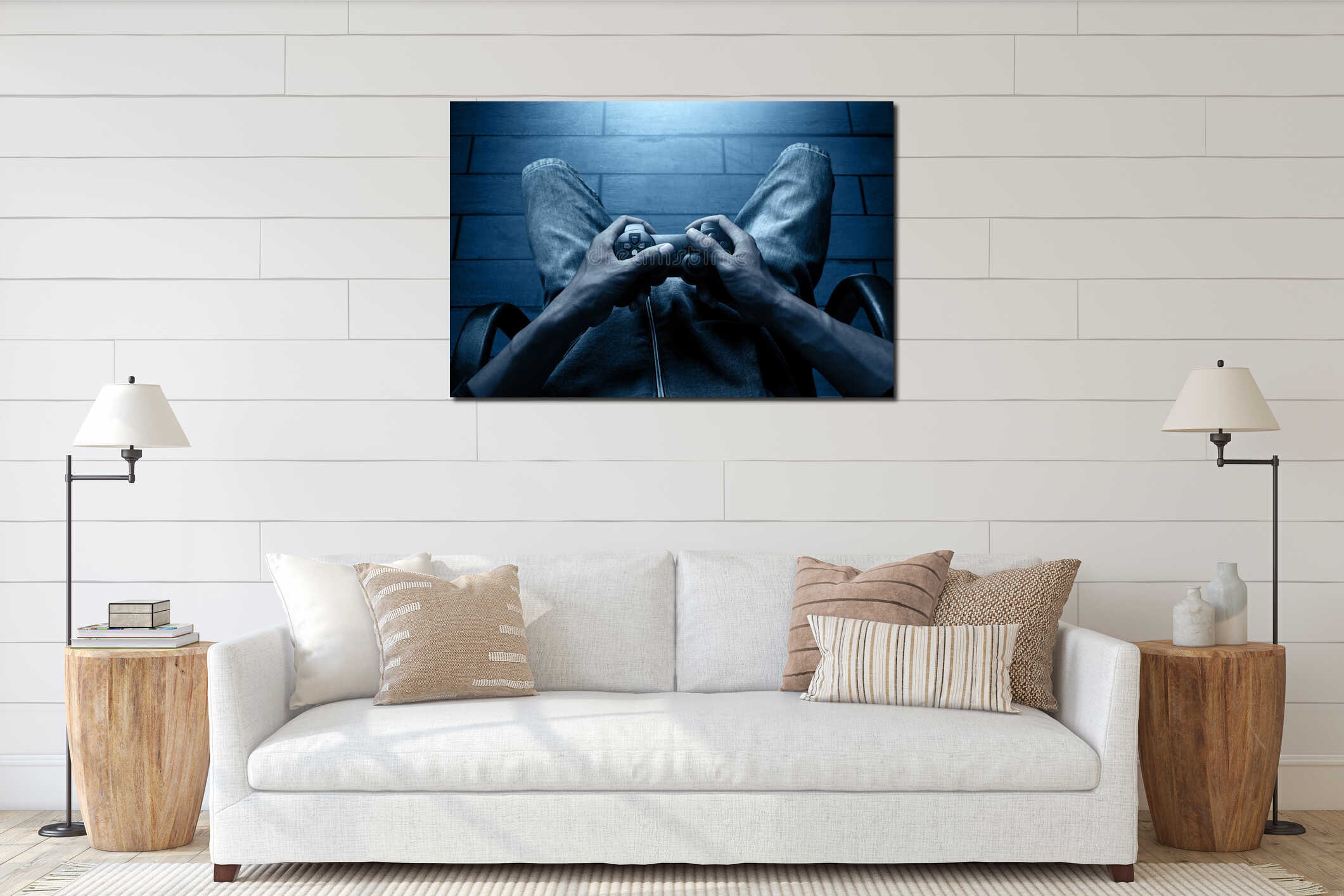 Canvas hanging interior mockup