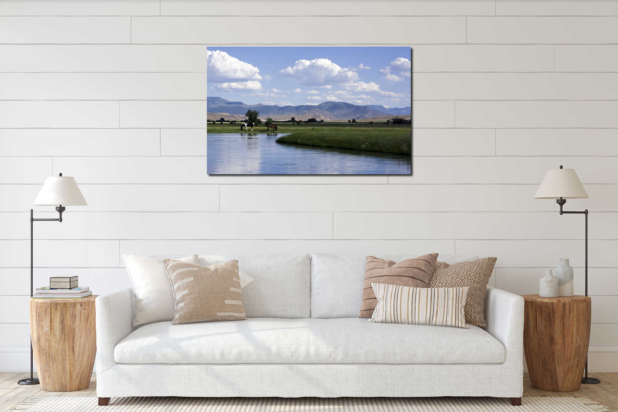 Canvas hanging interior mockup