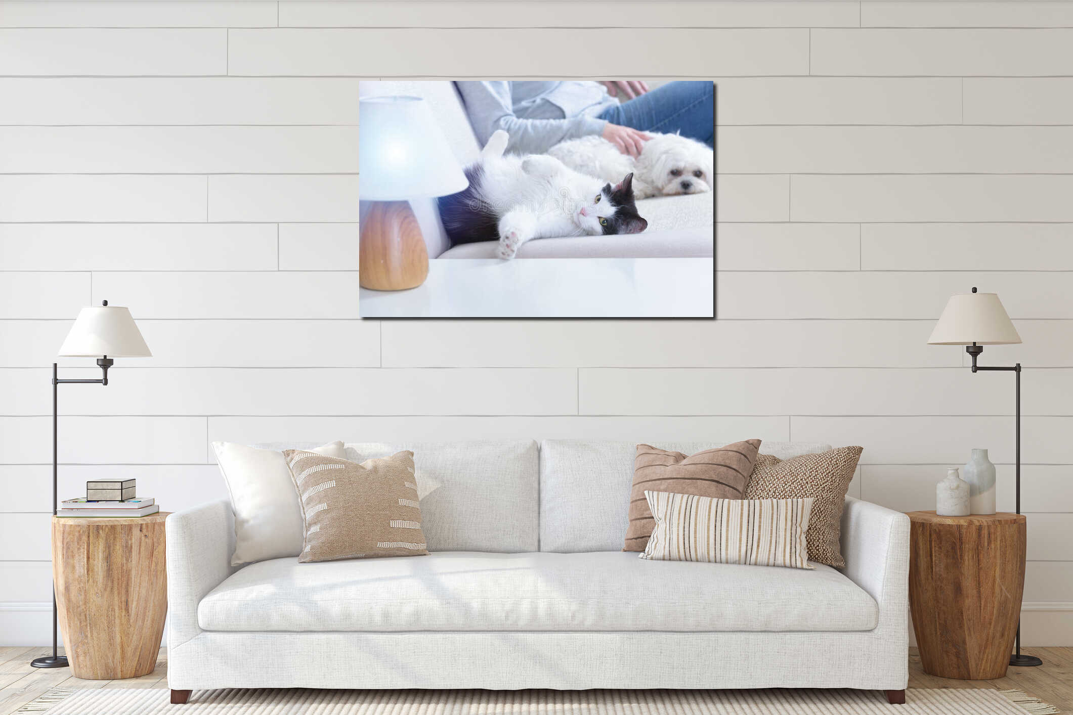 Canvas hanging interior mockup