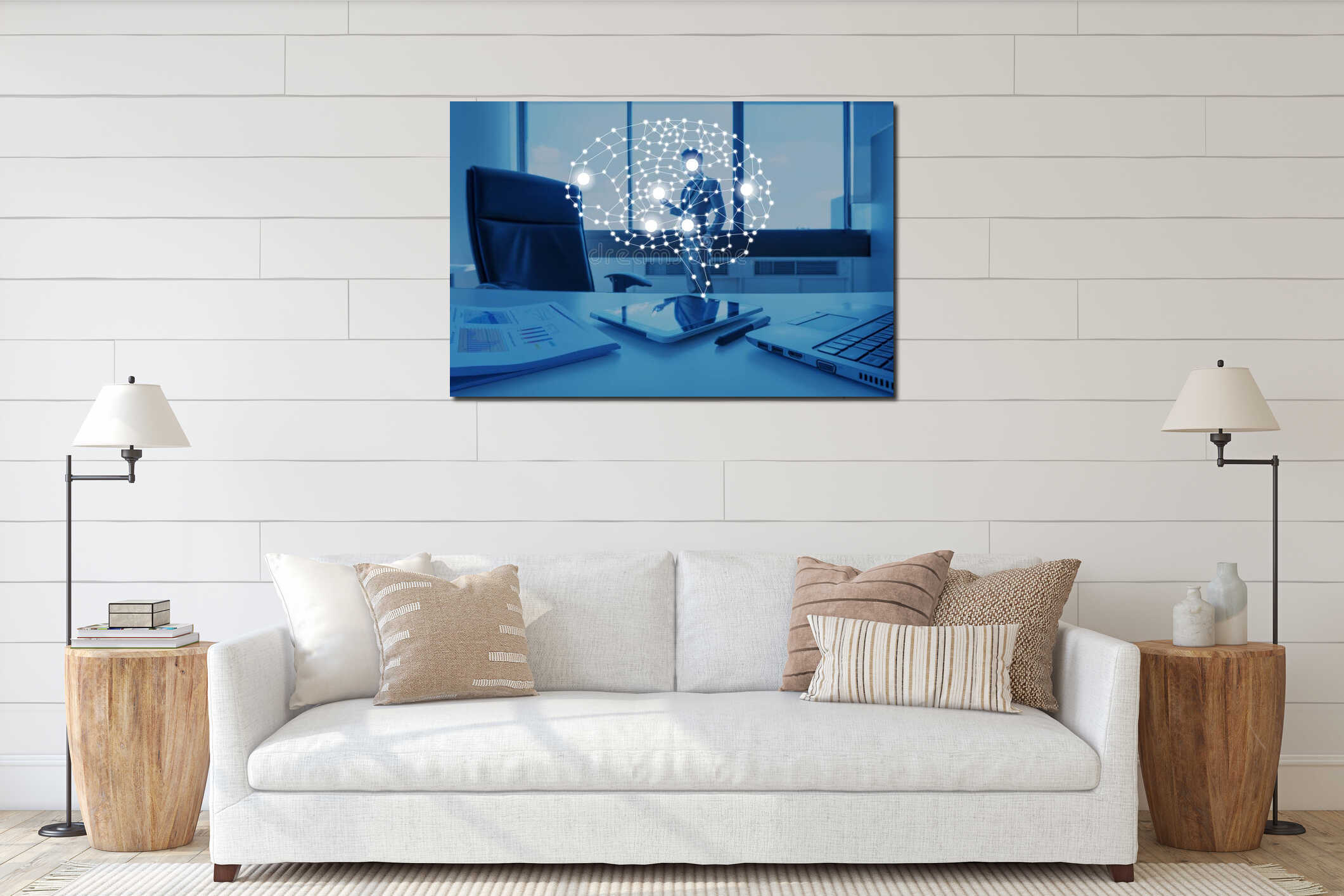 Canvas hanging interior mockup