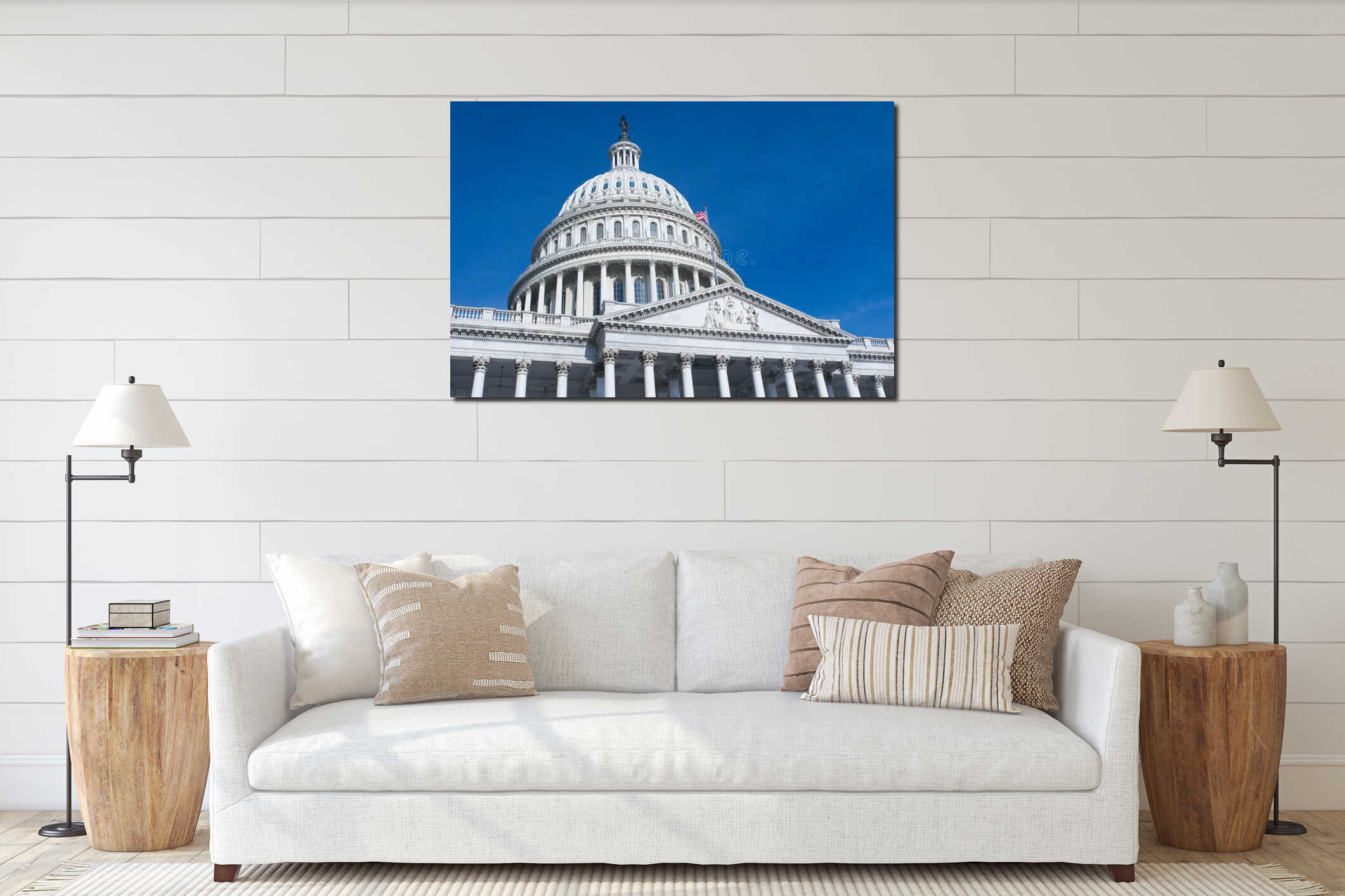 Canvas hanging interior mockup