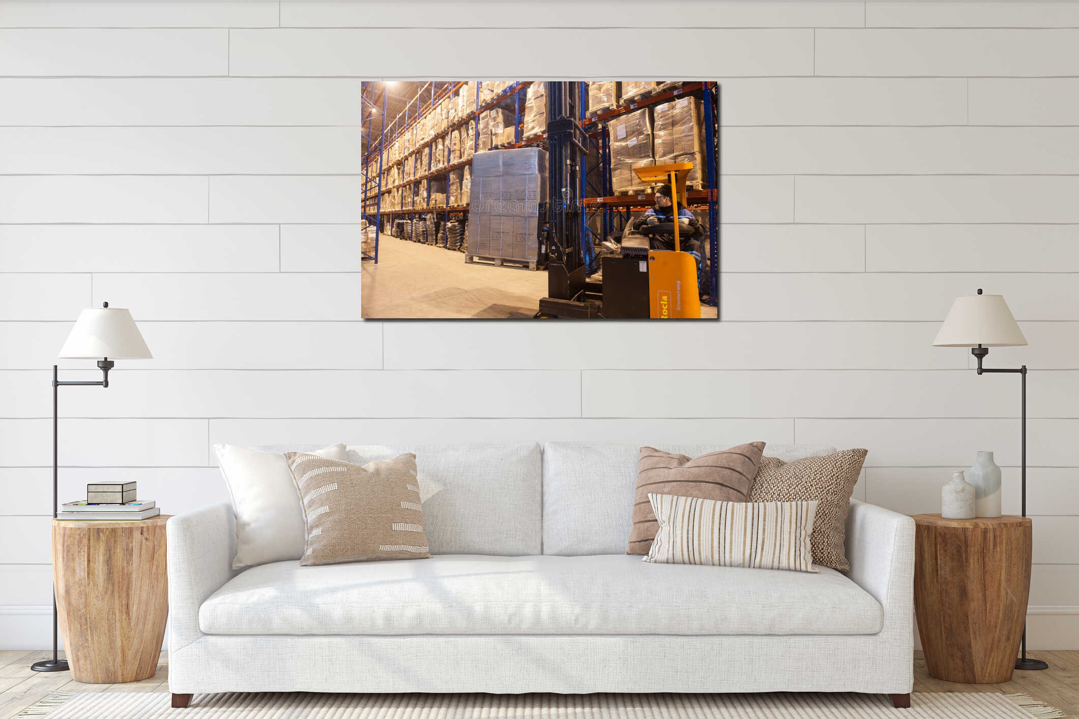 Canvas hanging interior mockup