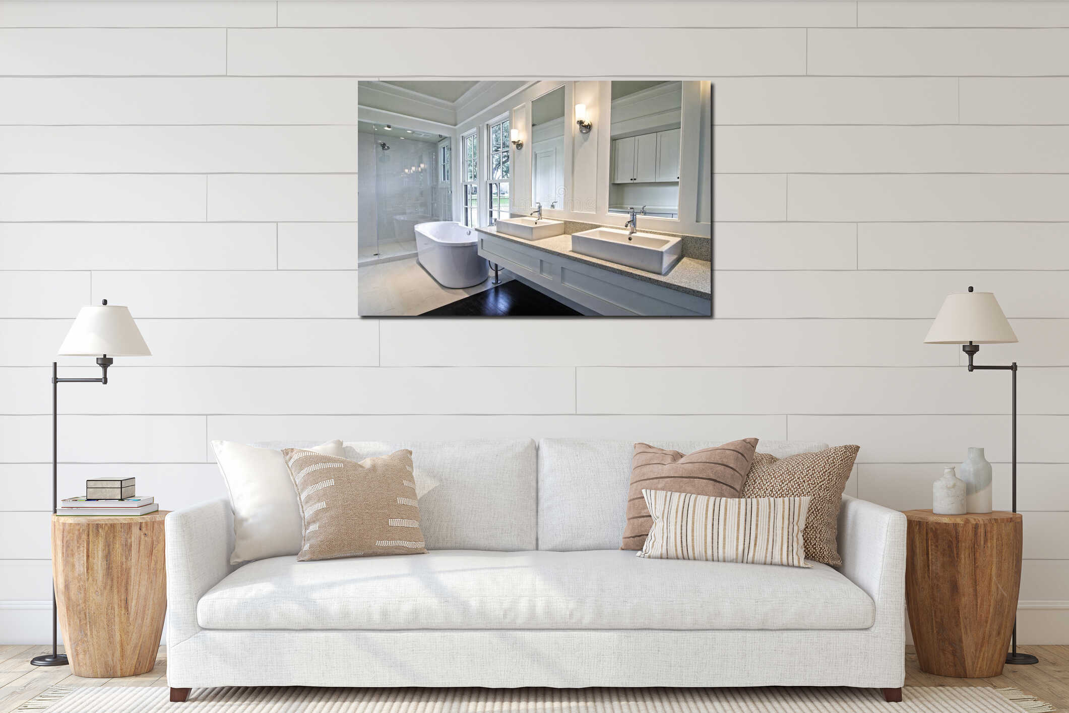 Canvas hanging interior mockup