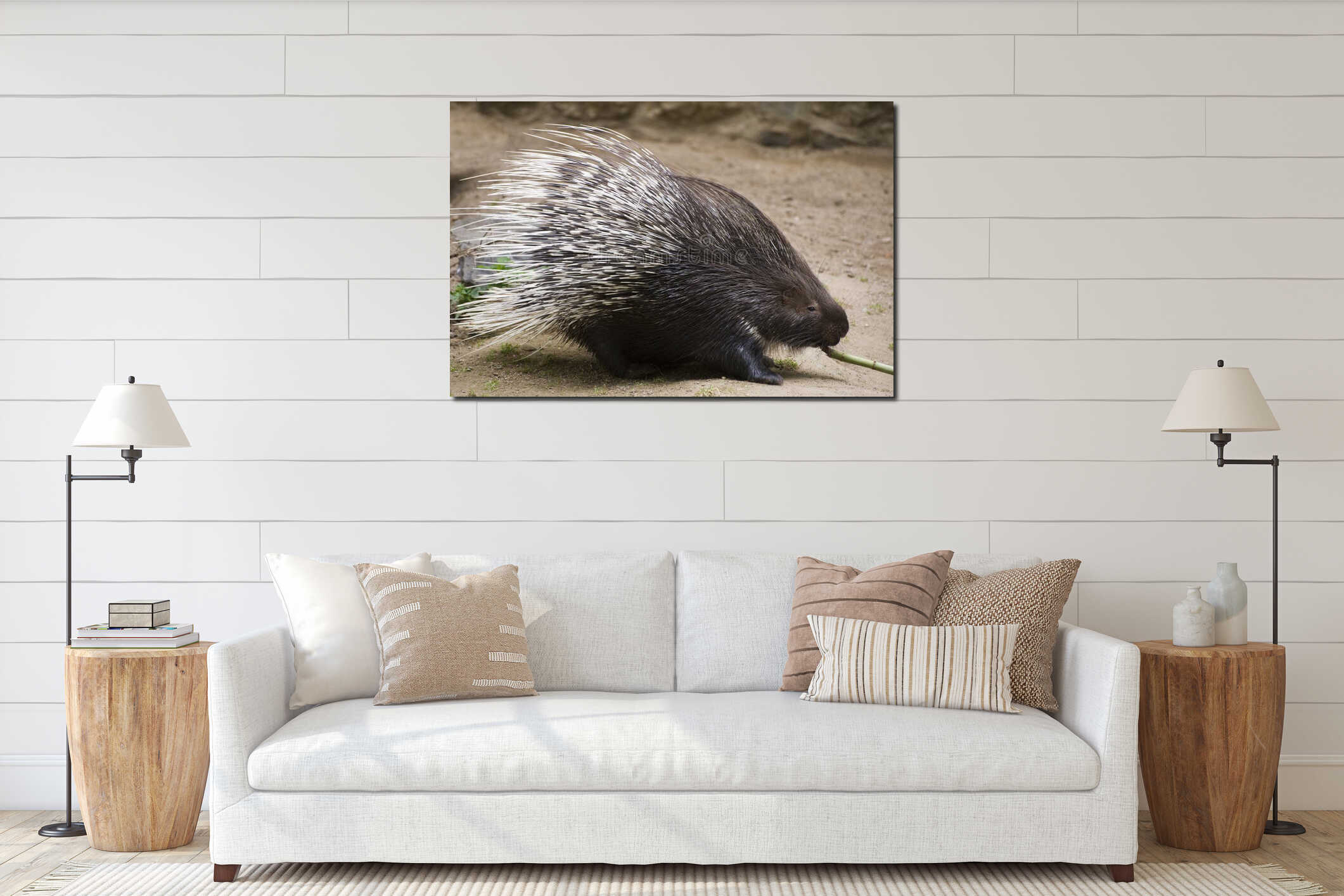 Canvas hanging interior mockup