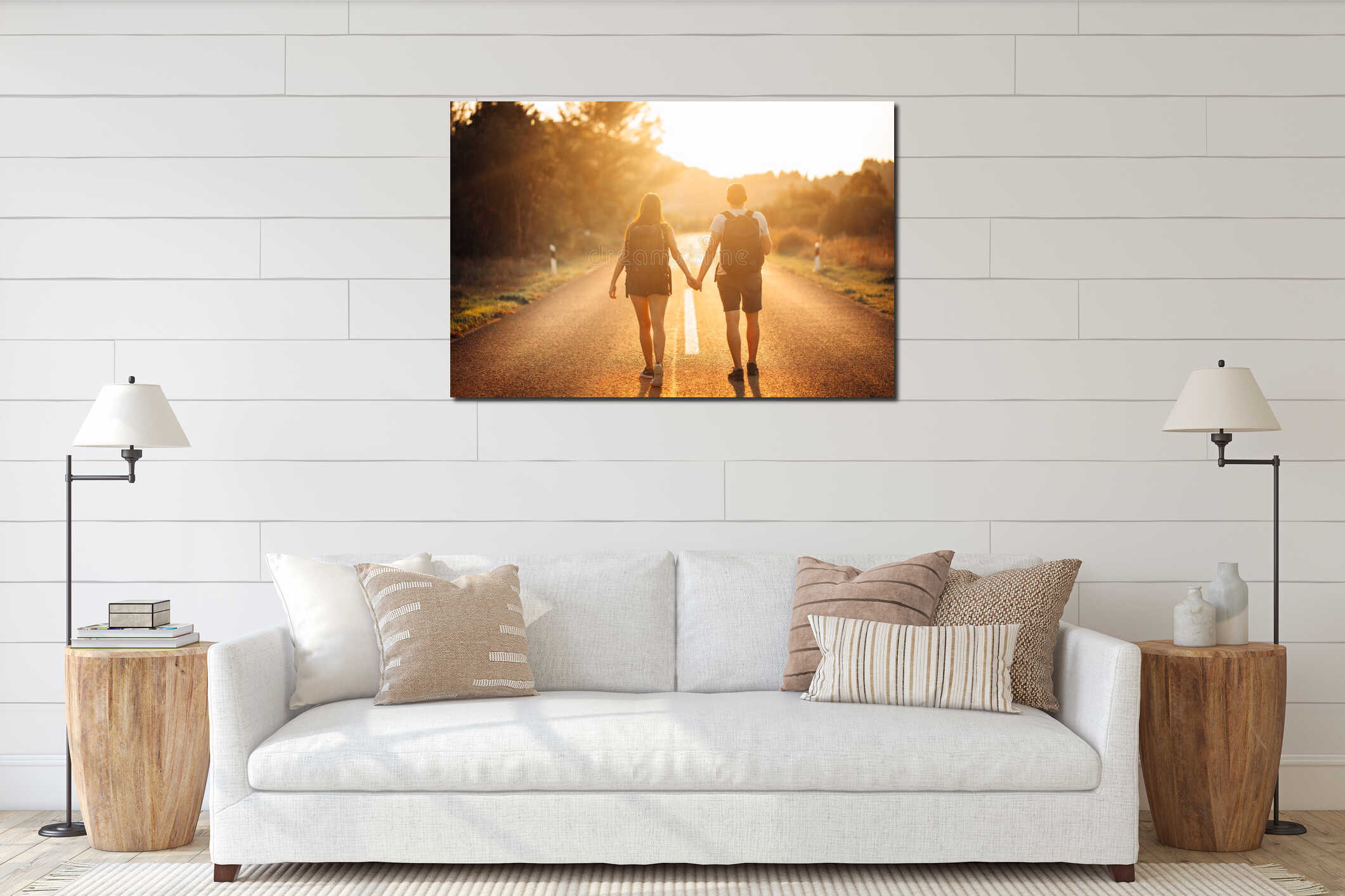 Canvas hanging interior mockup