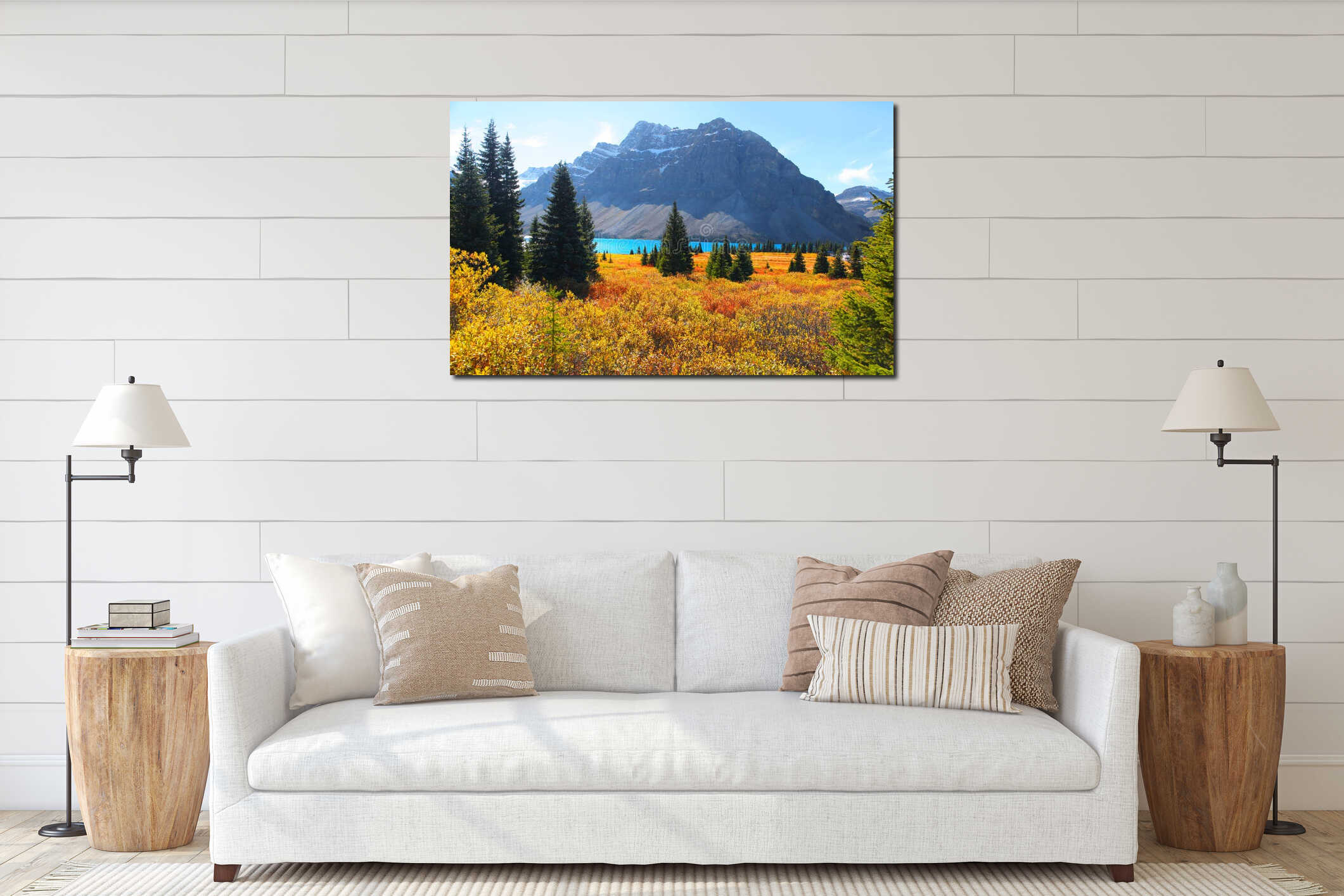 Canvas hanging interior mockup