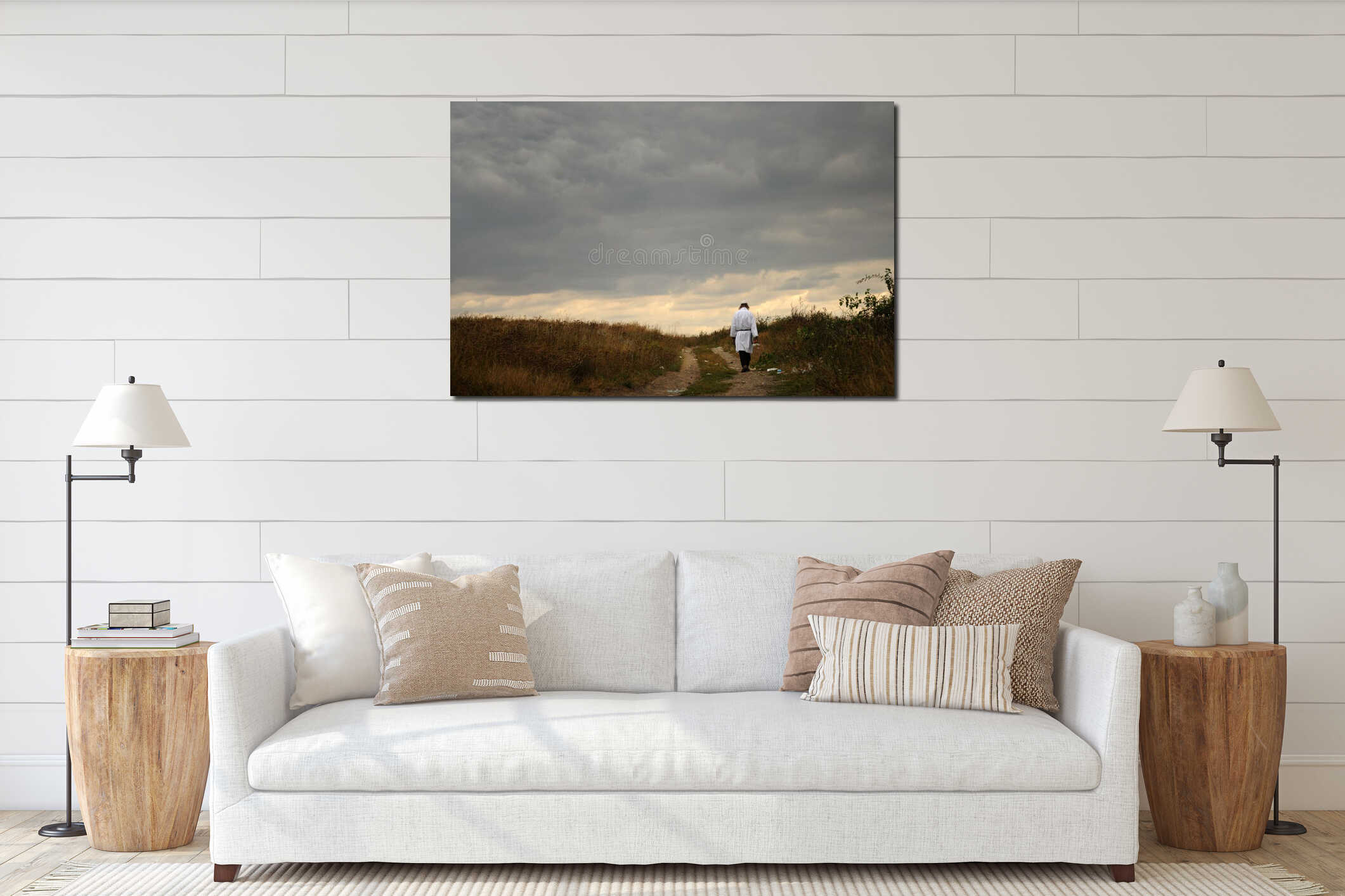 Canvas hanging interior mockup
