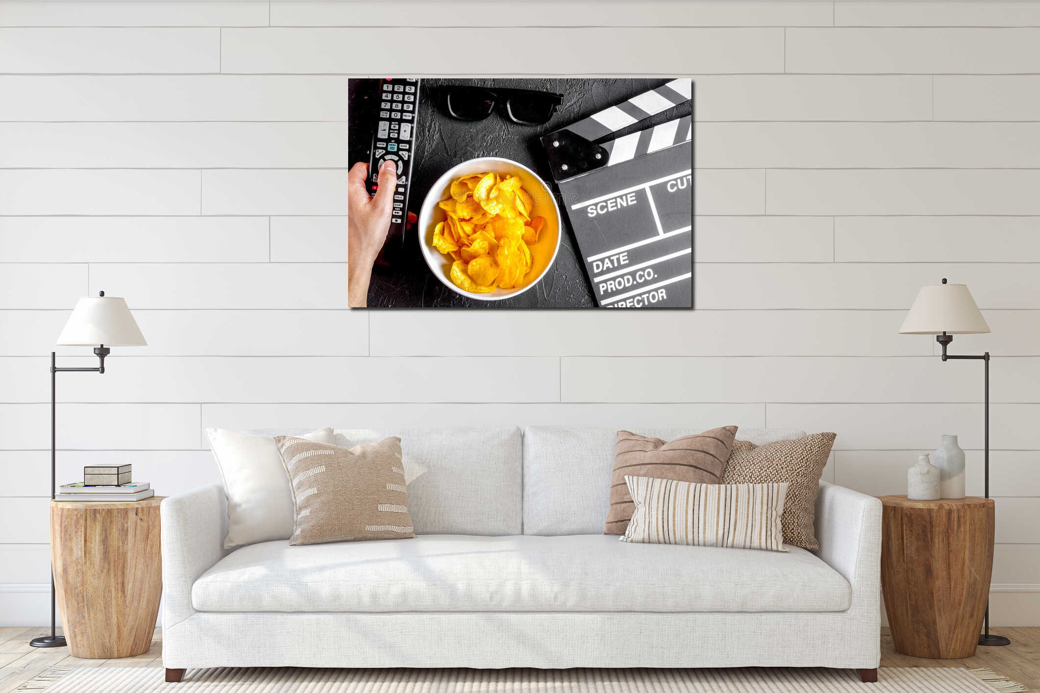 Canvas hanging interior mockup
