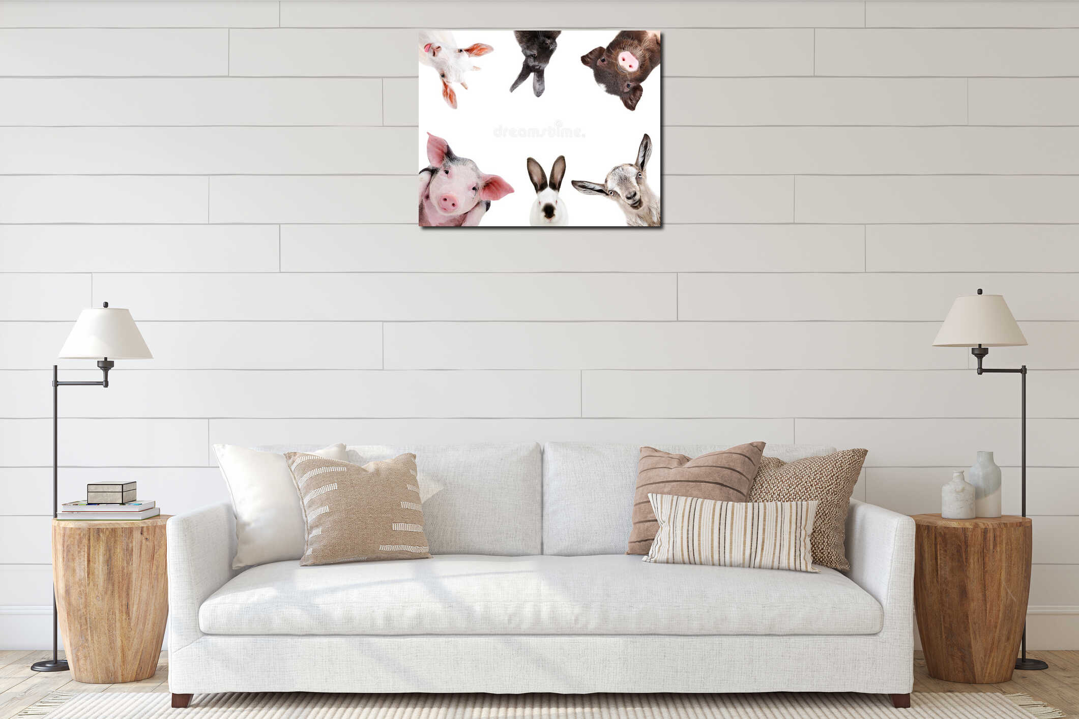 Canvas hanging interior mockup