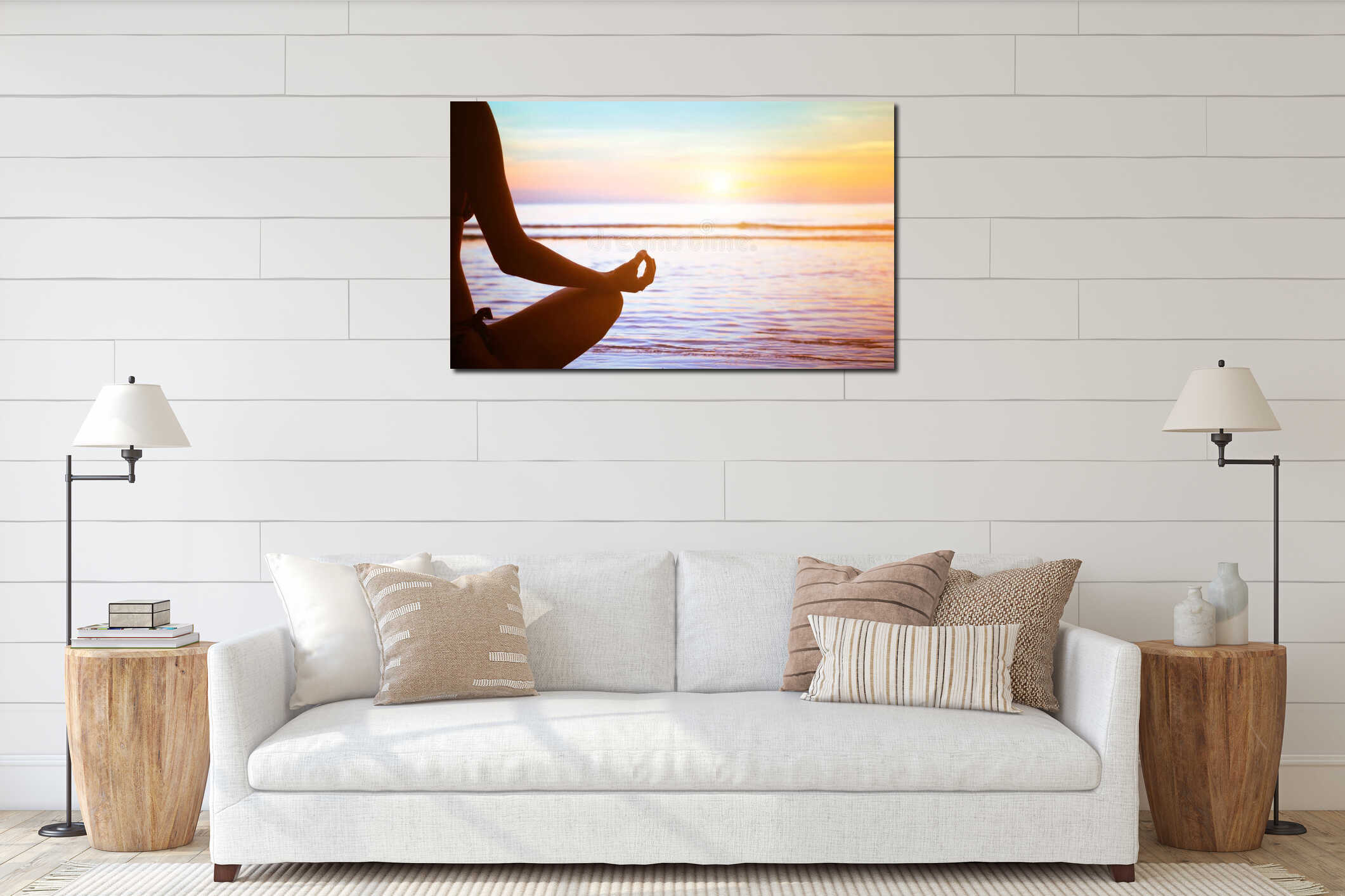 Canvas hanging interior mockup