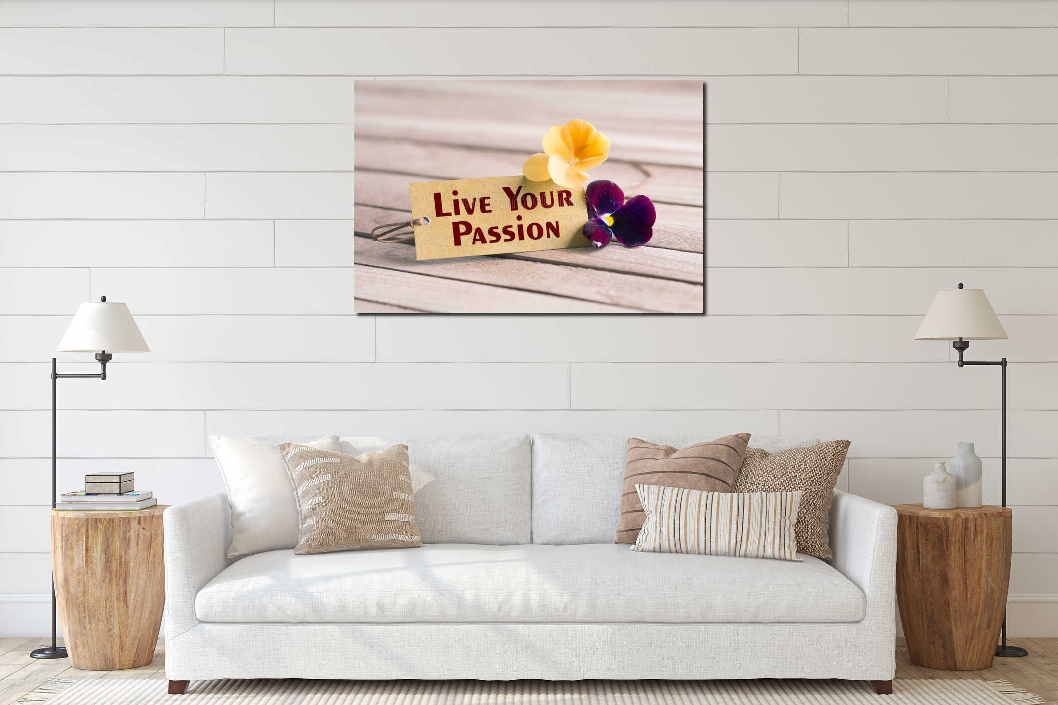 Canvas hanging interior mockup