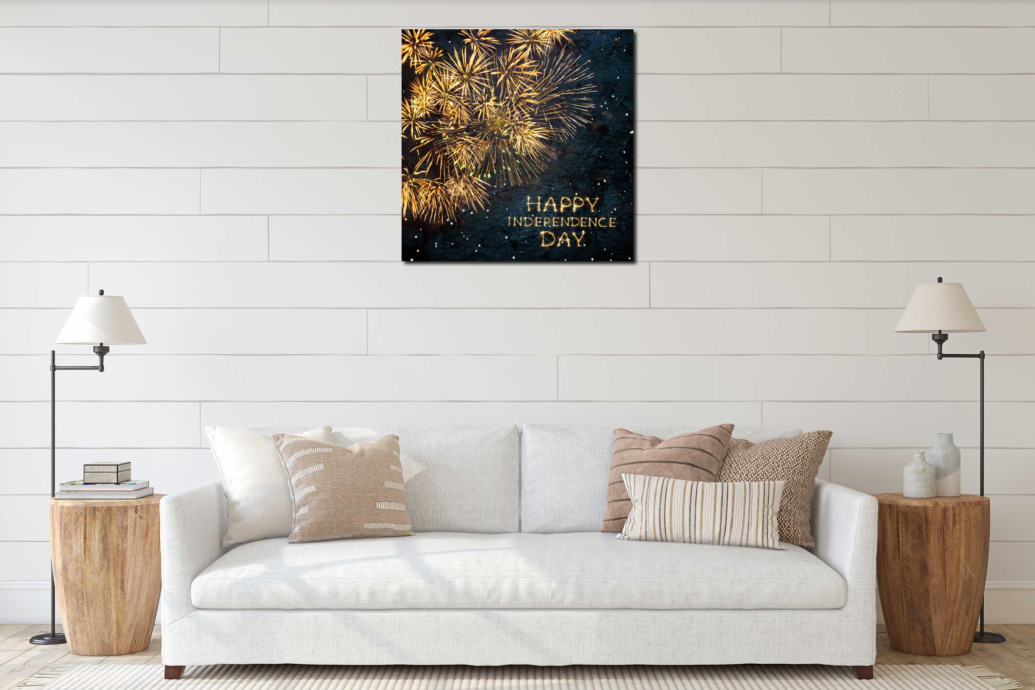 Canvas hanging interior mockup