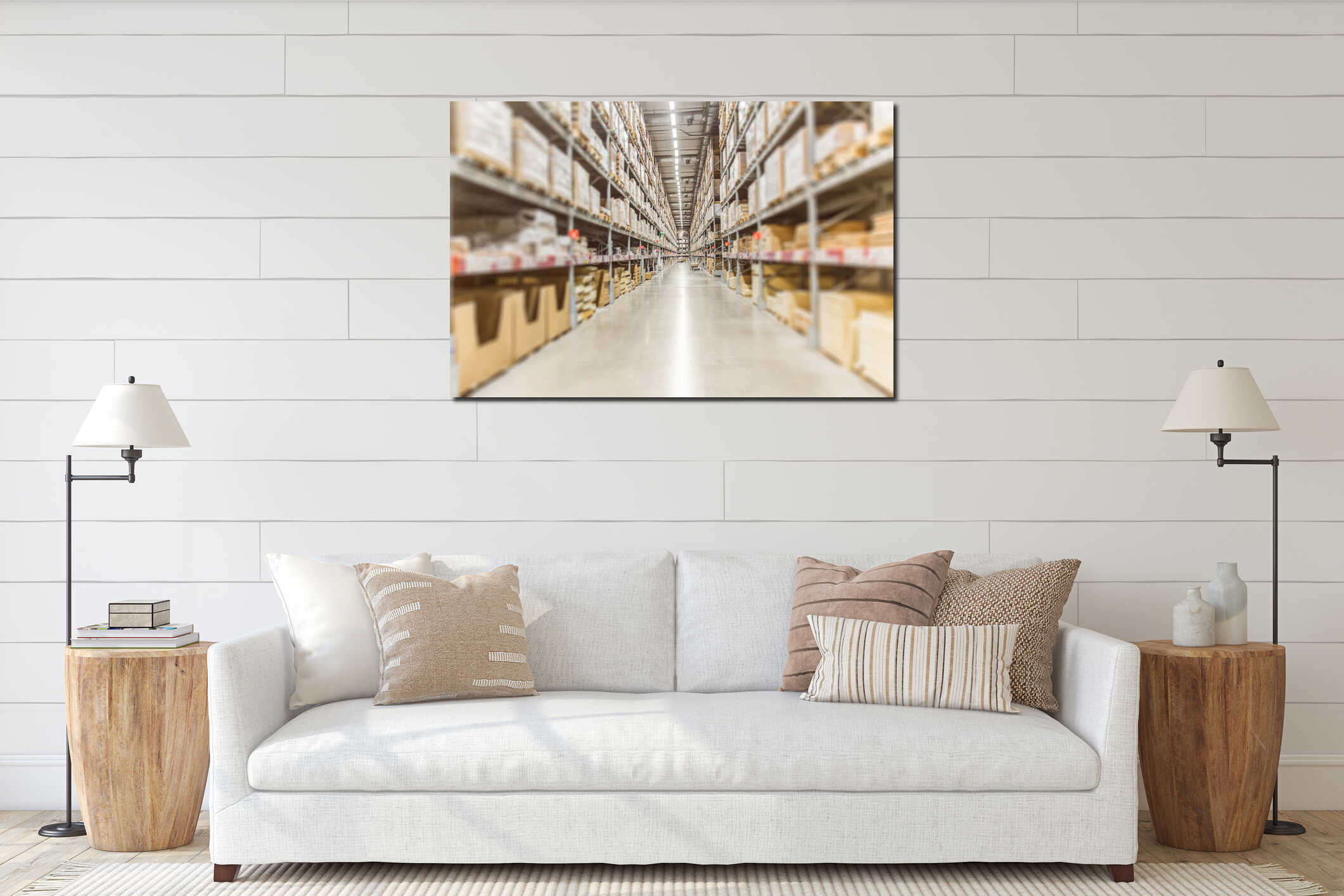 Canvas hanging interior mockup