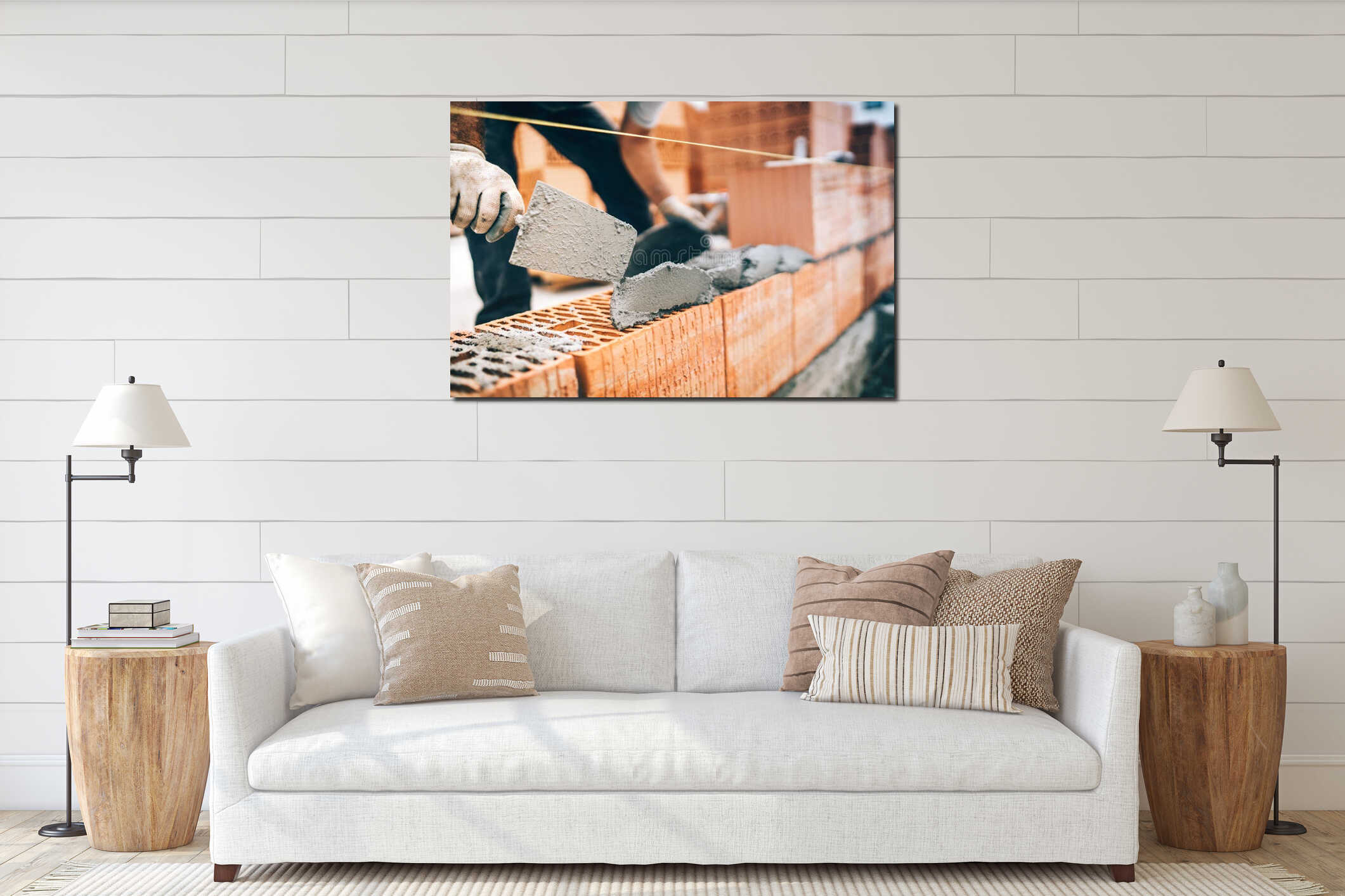 Canvas hanging interior mockup