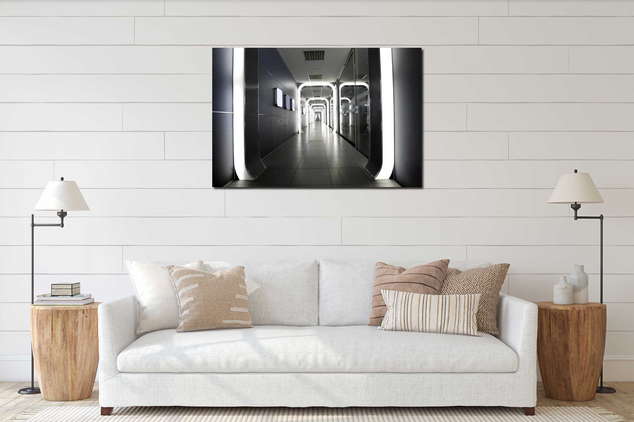 Canvas hanging interior mockup