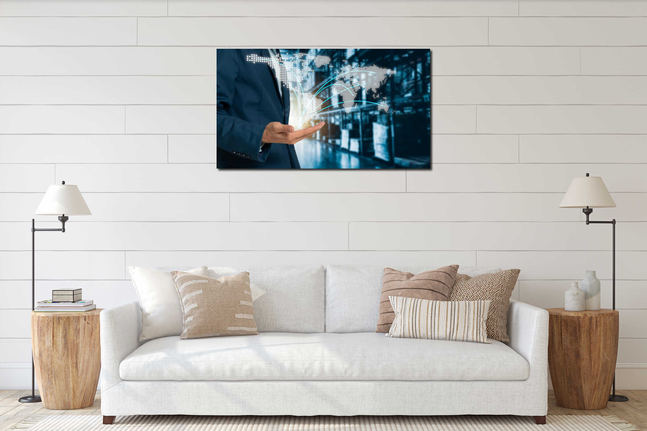 Canvas hanging interior mockup