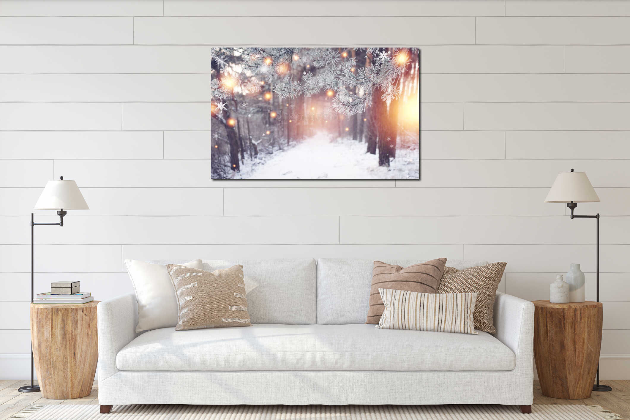 Canvas hanging interior mockup
