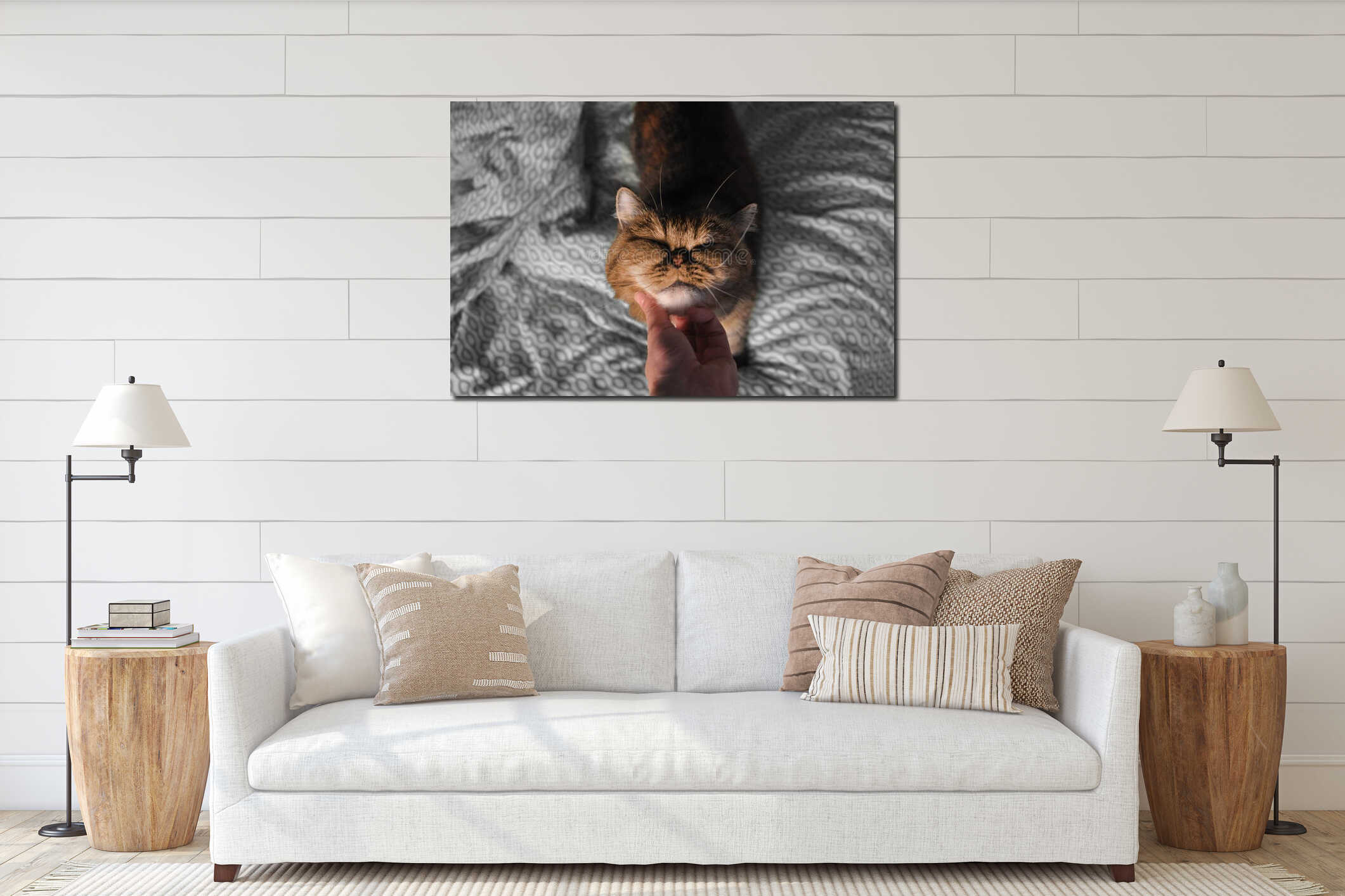 Canvas hanging interior mockup