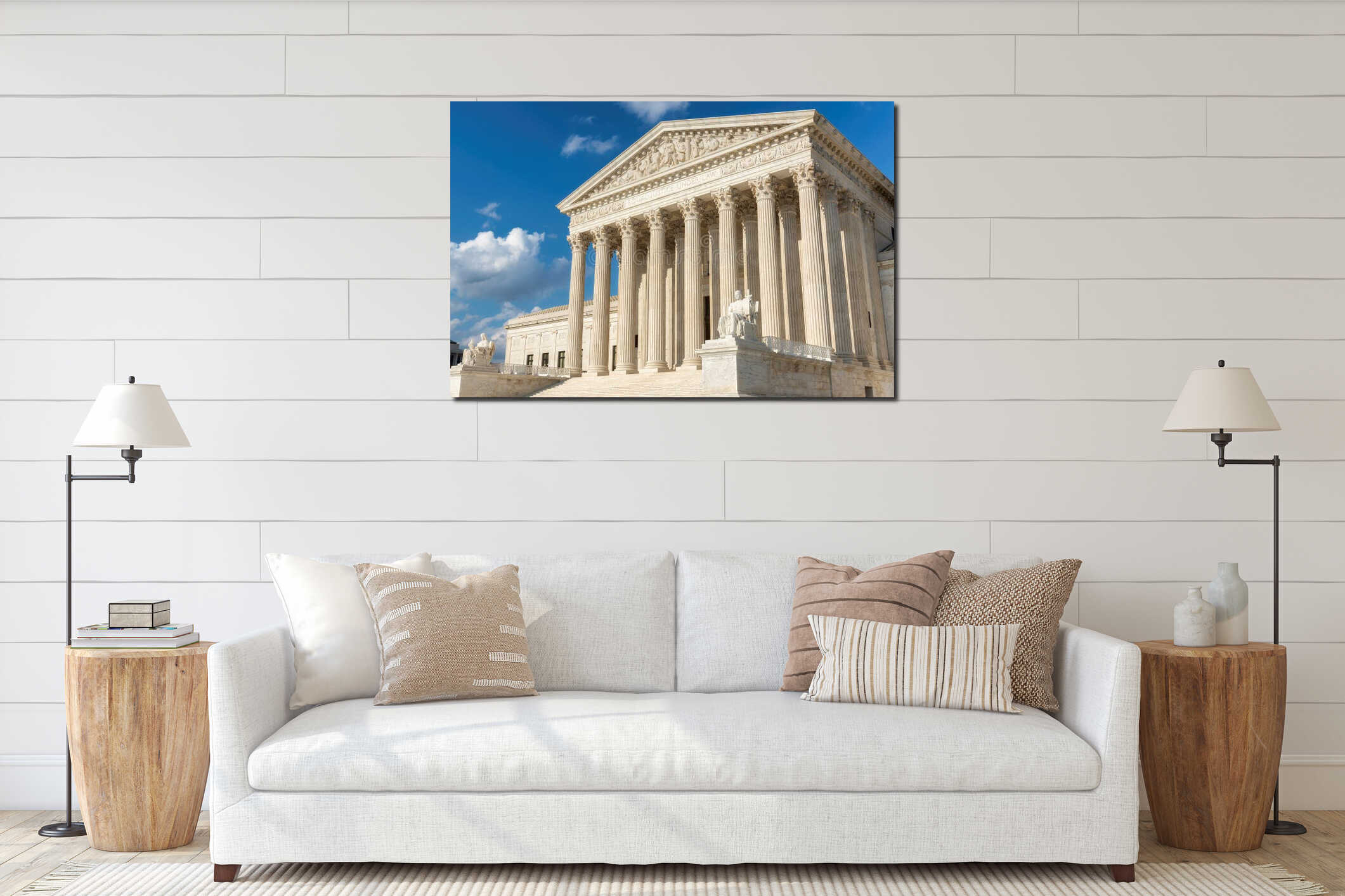 Canvas hanging interior mockup