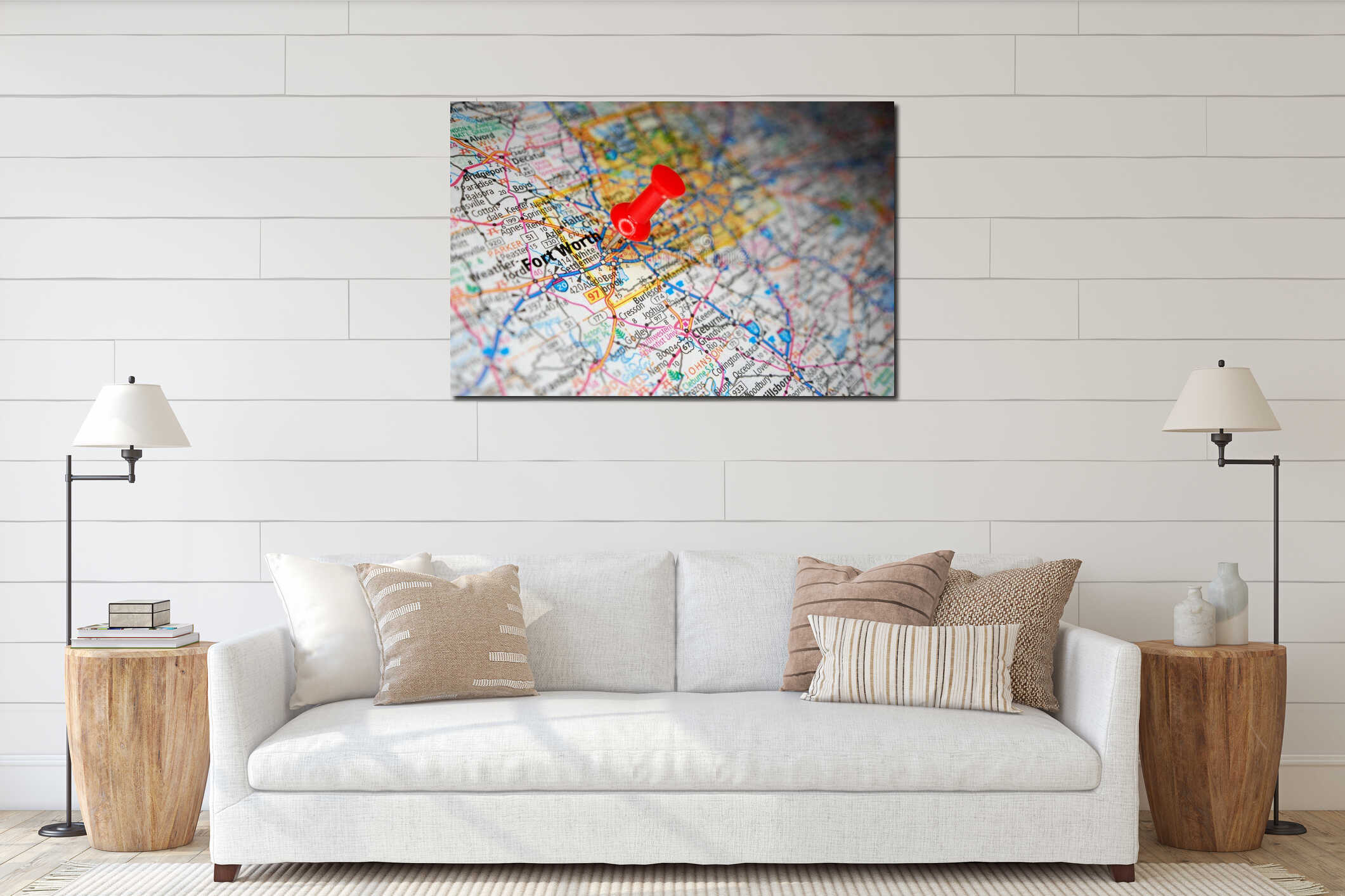 Canvas hanging interior mockup