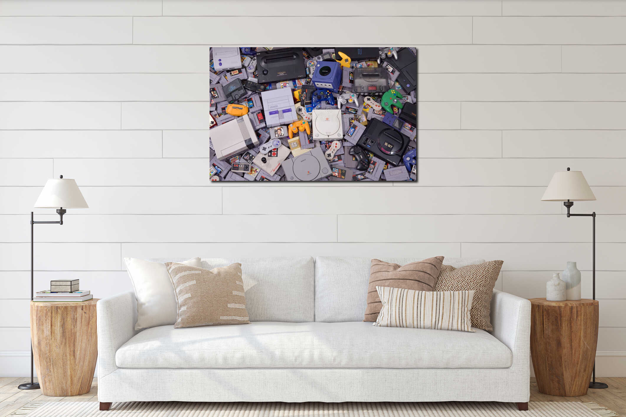 Canvas hanging interior mockup