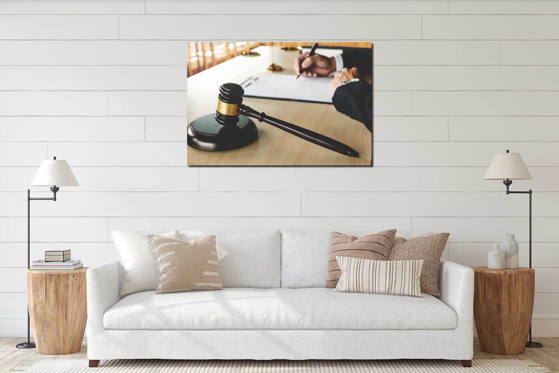 Canvas hanging interior mockup