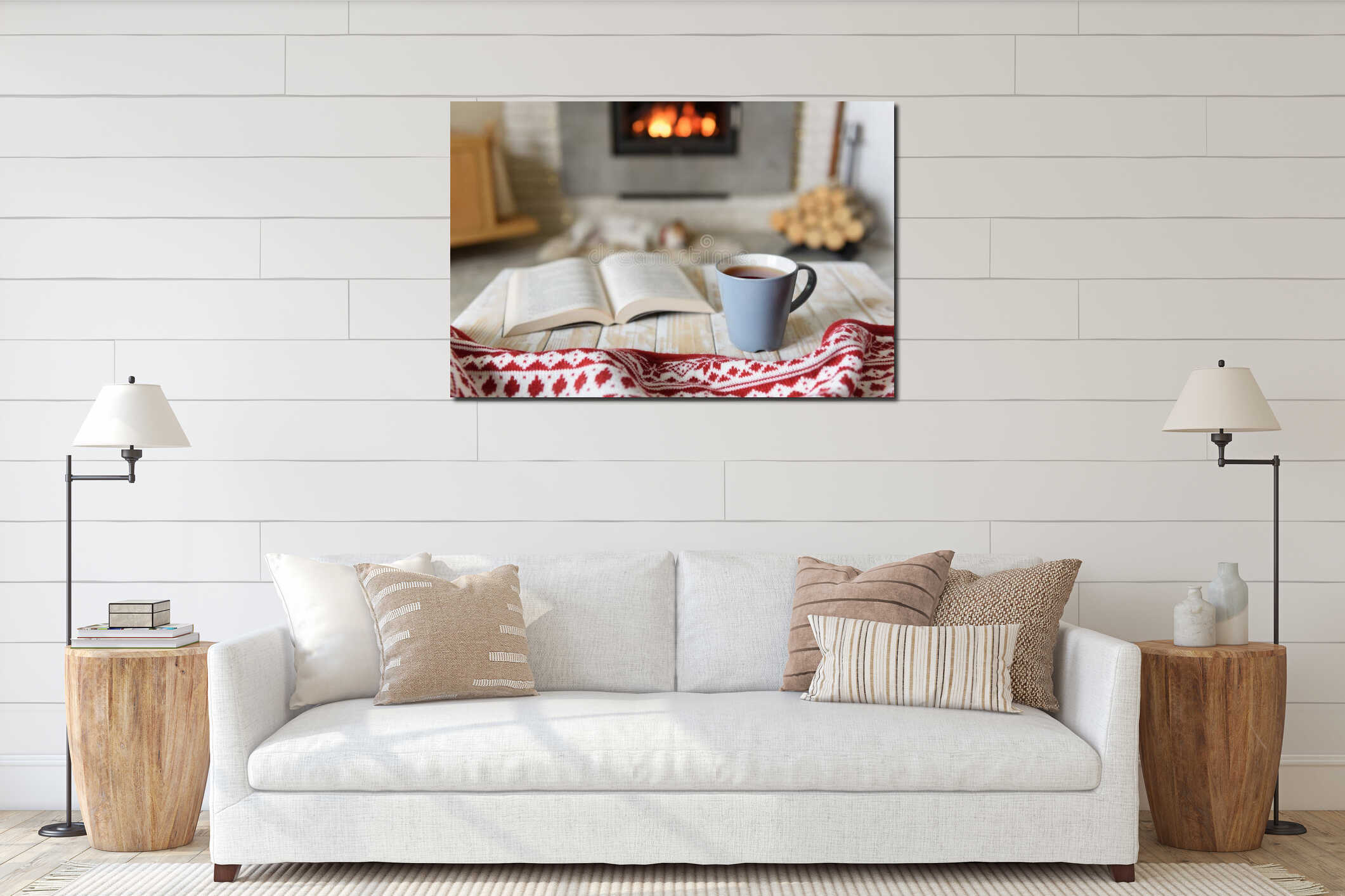 Canvas hanging interior mockup
