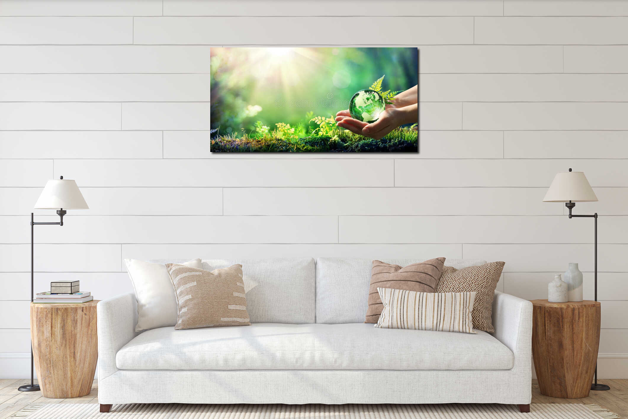 Canvas hanging interior mockup