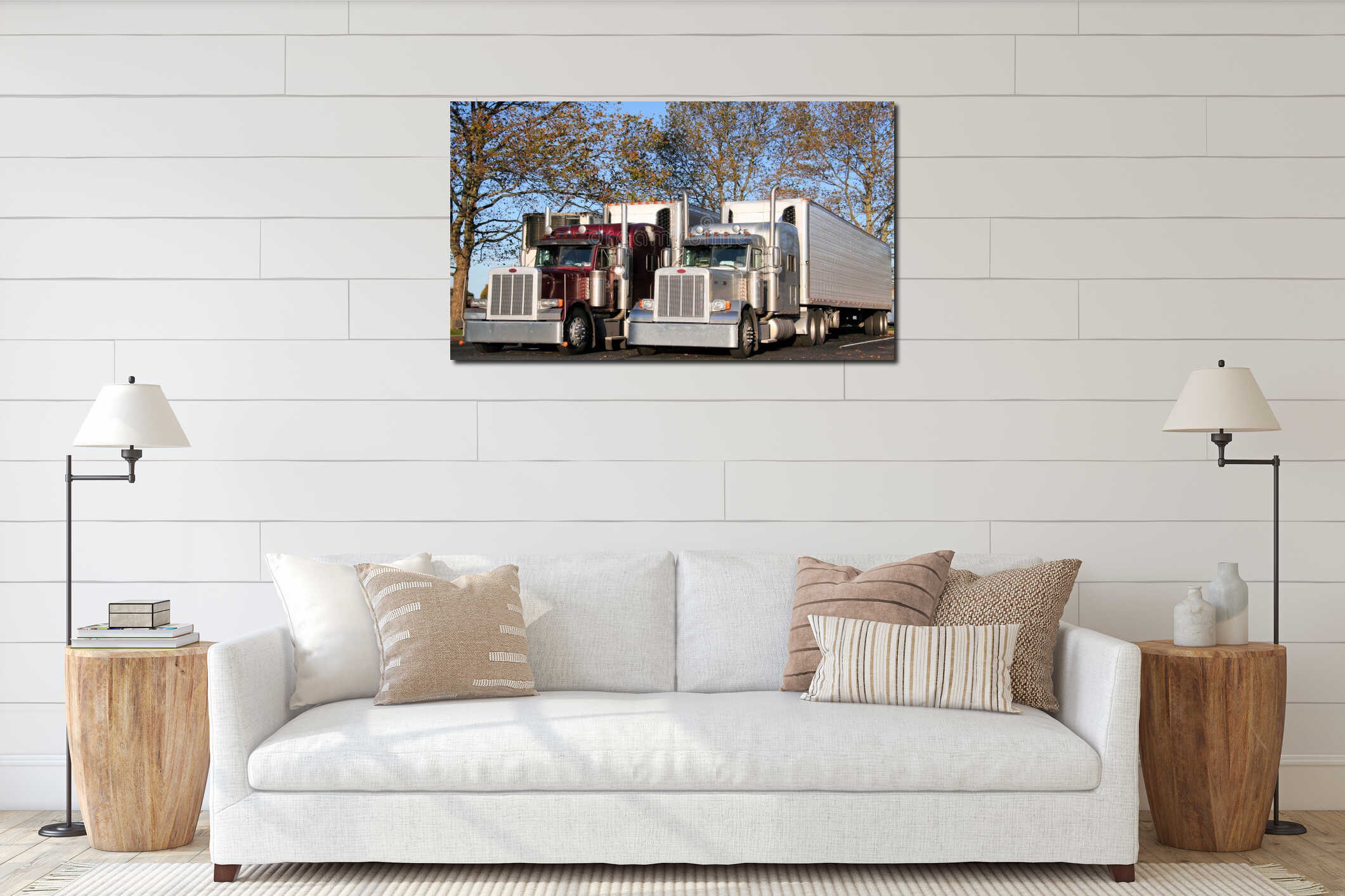 Canvas hanging interior mockup