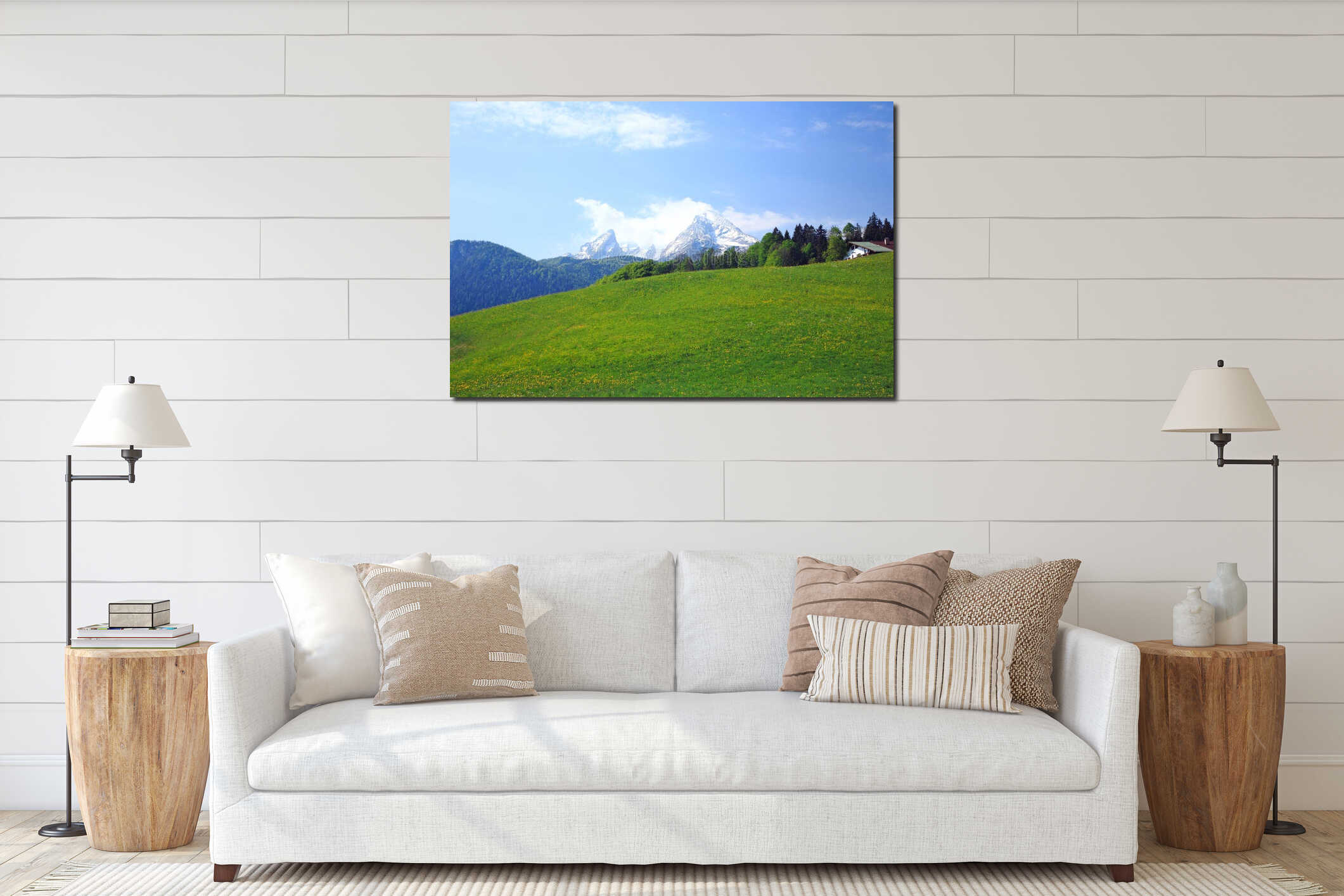 Canvas hanging interior mockup