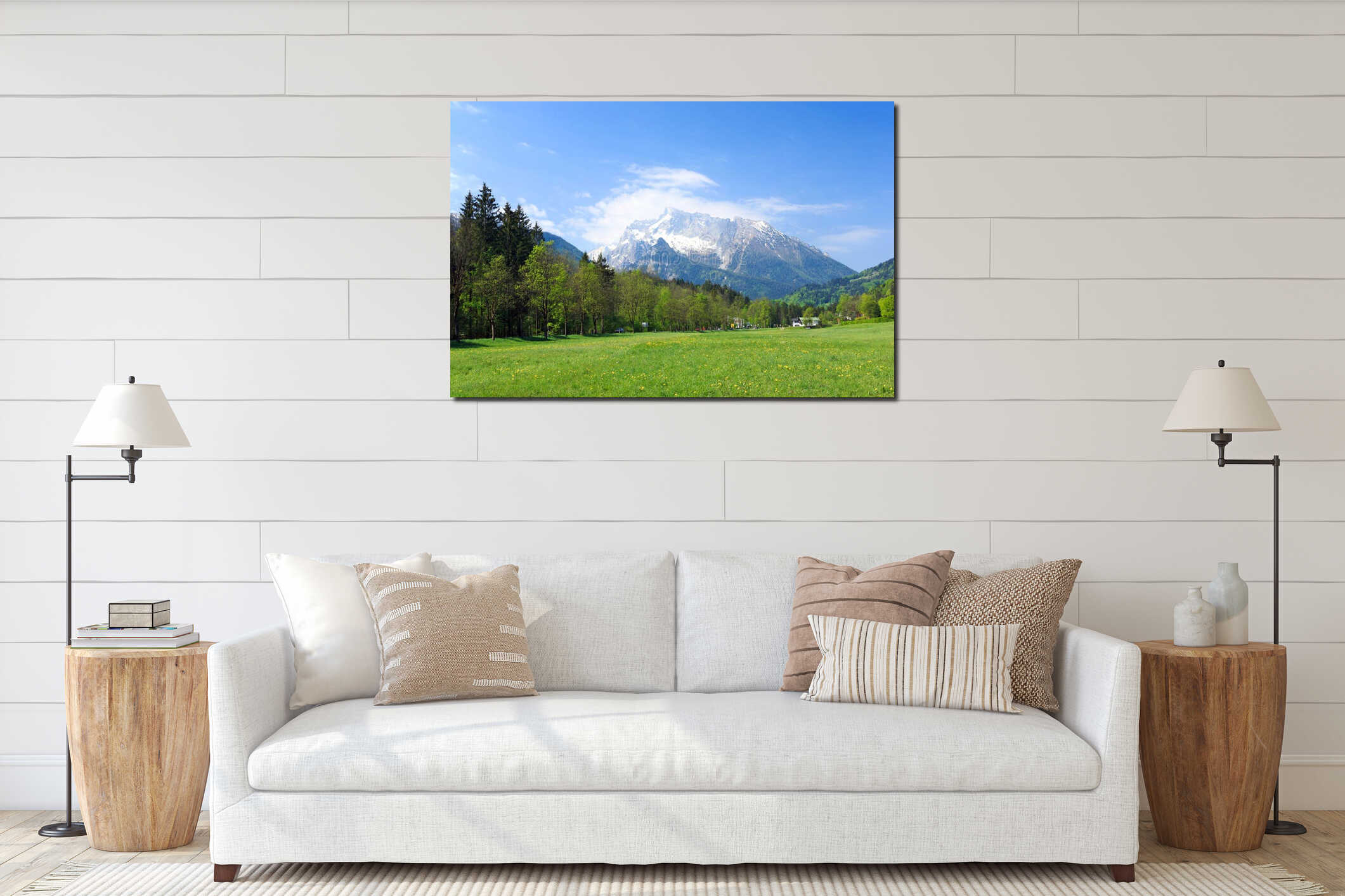 Canvas hanging interior mockup