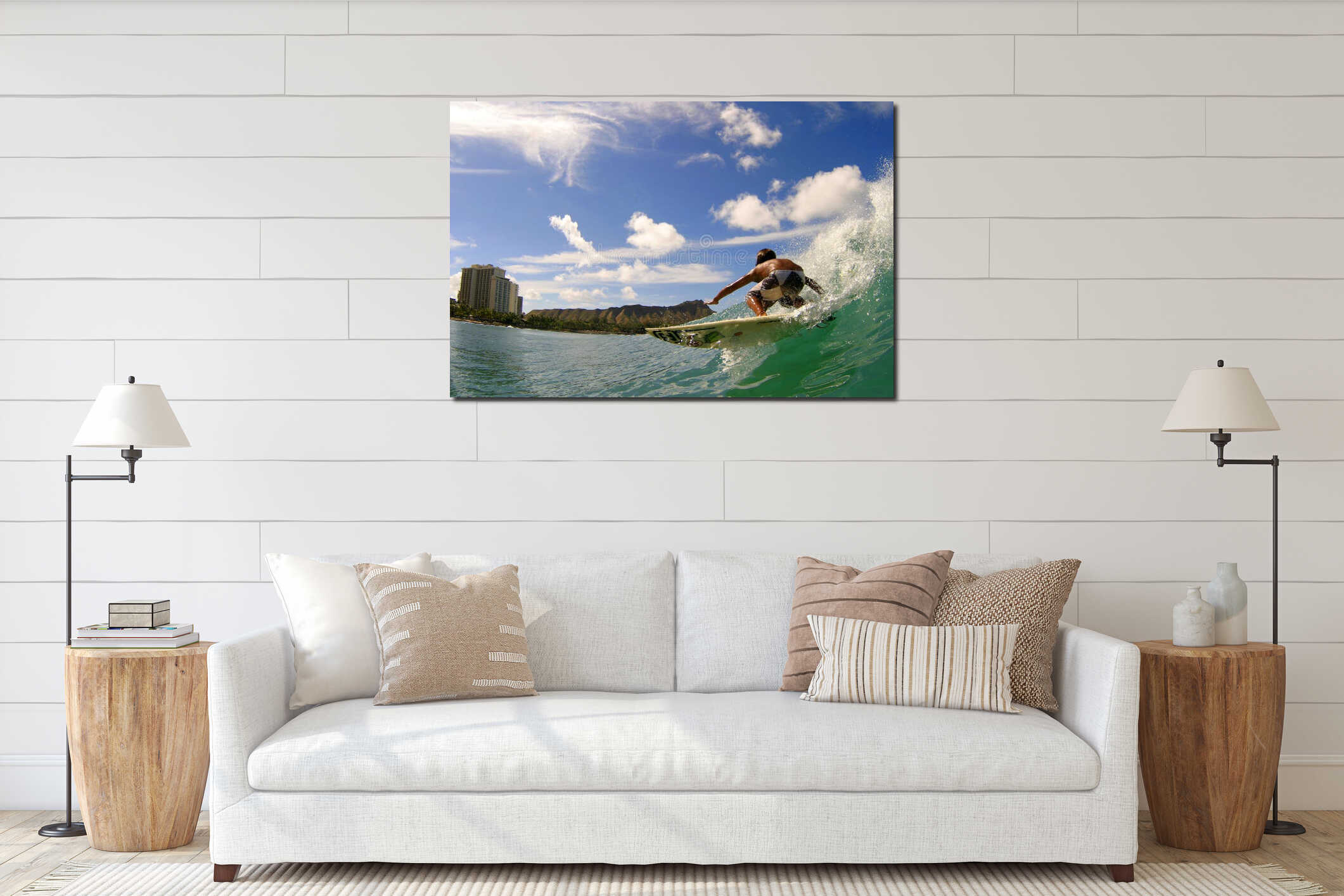 Canvas hanging interior mockup