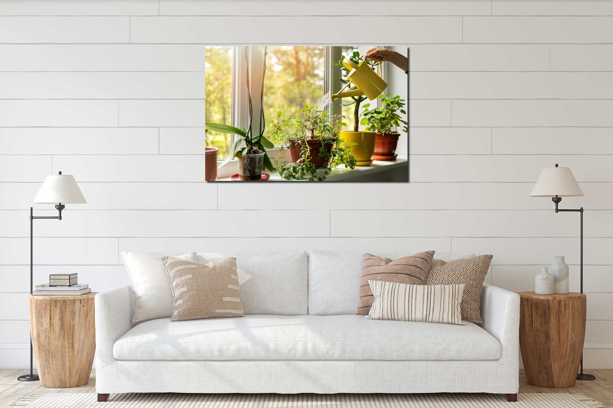 Canvas hanging interior mockup