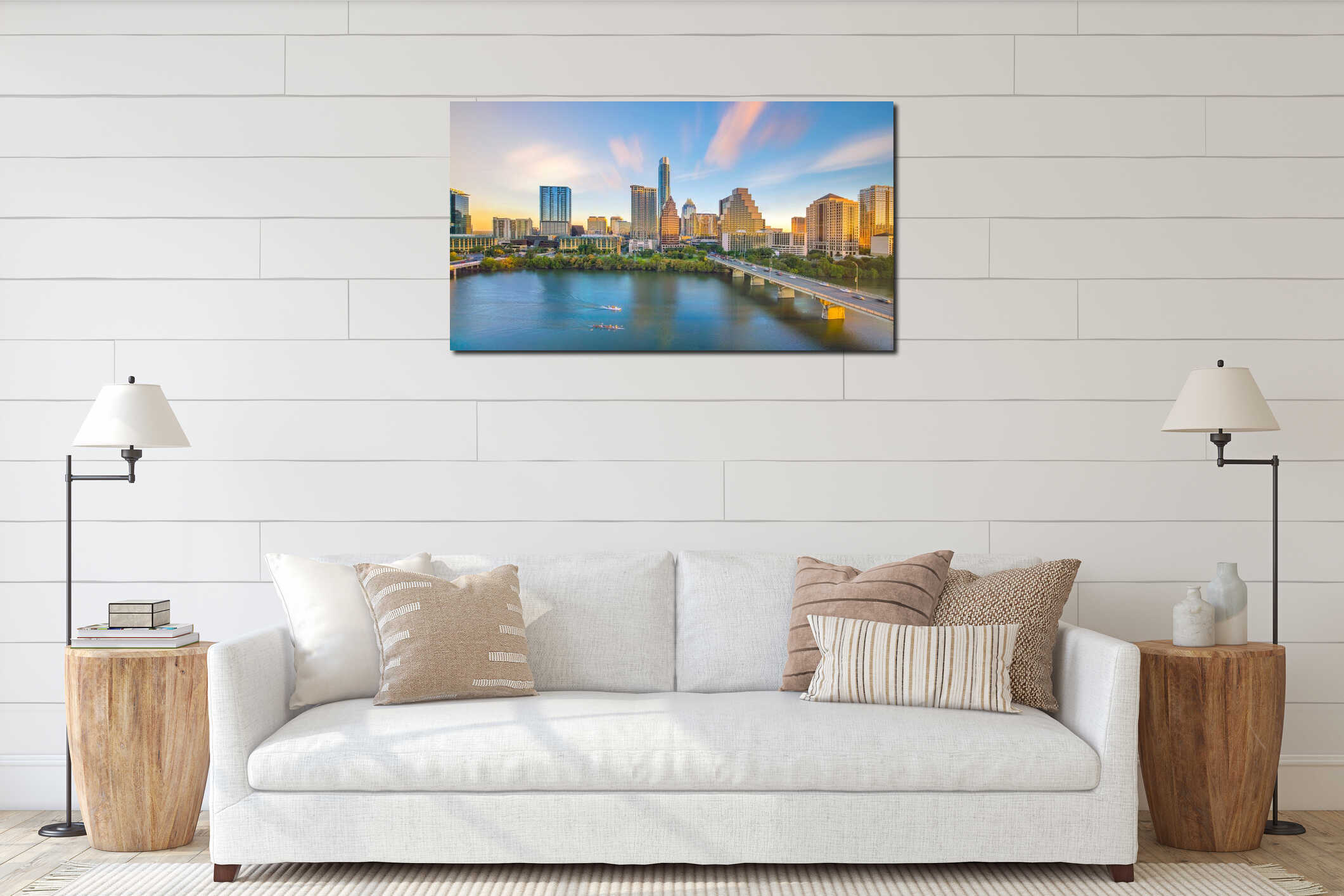 Canvas hanging interior mockup