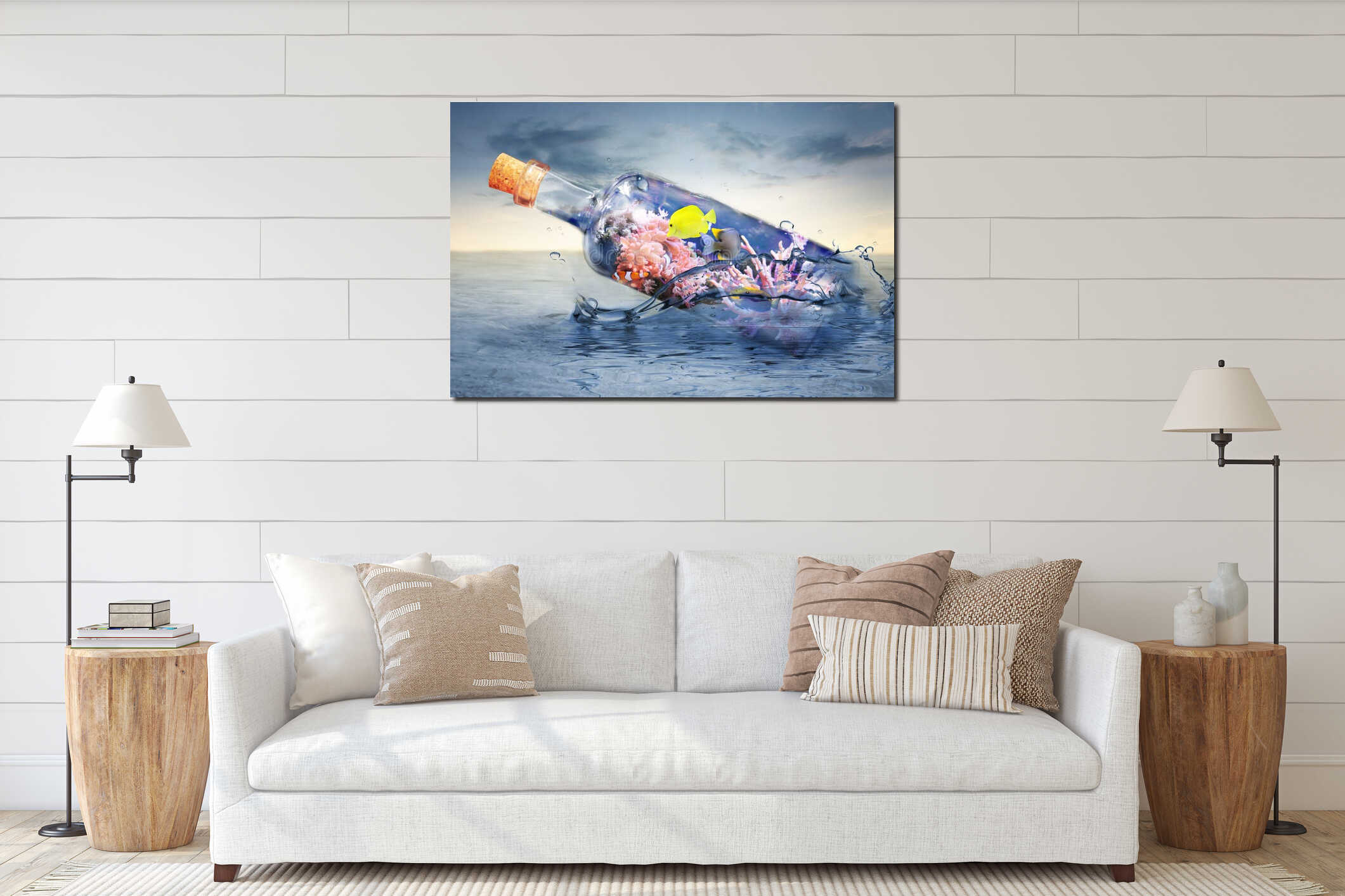 Canvas hanging interior mockup