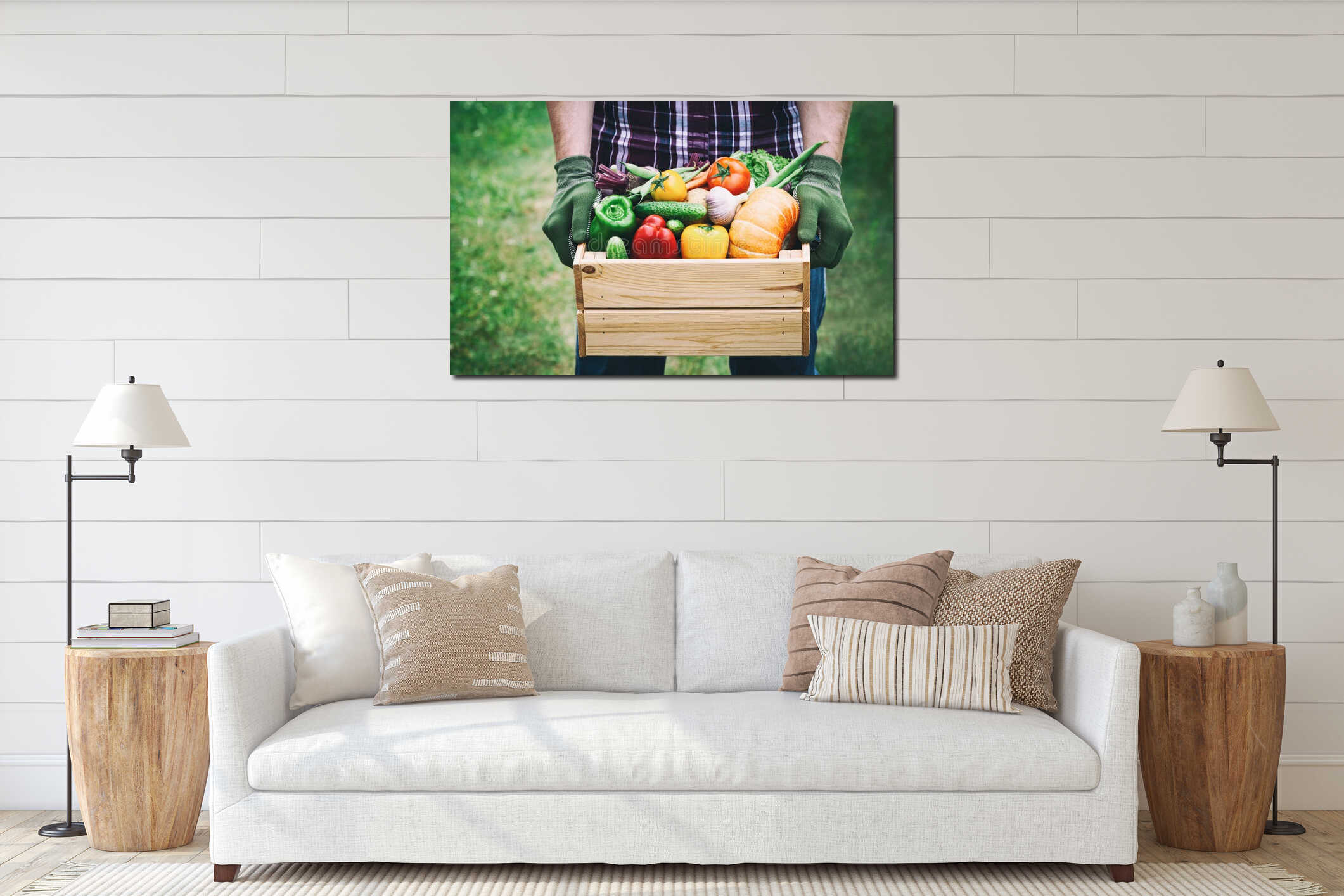 Canvas hanging interior mockup