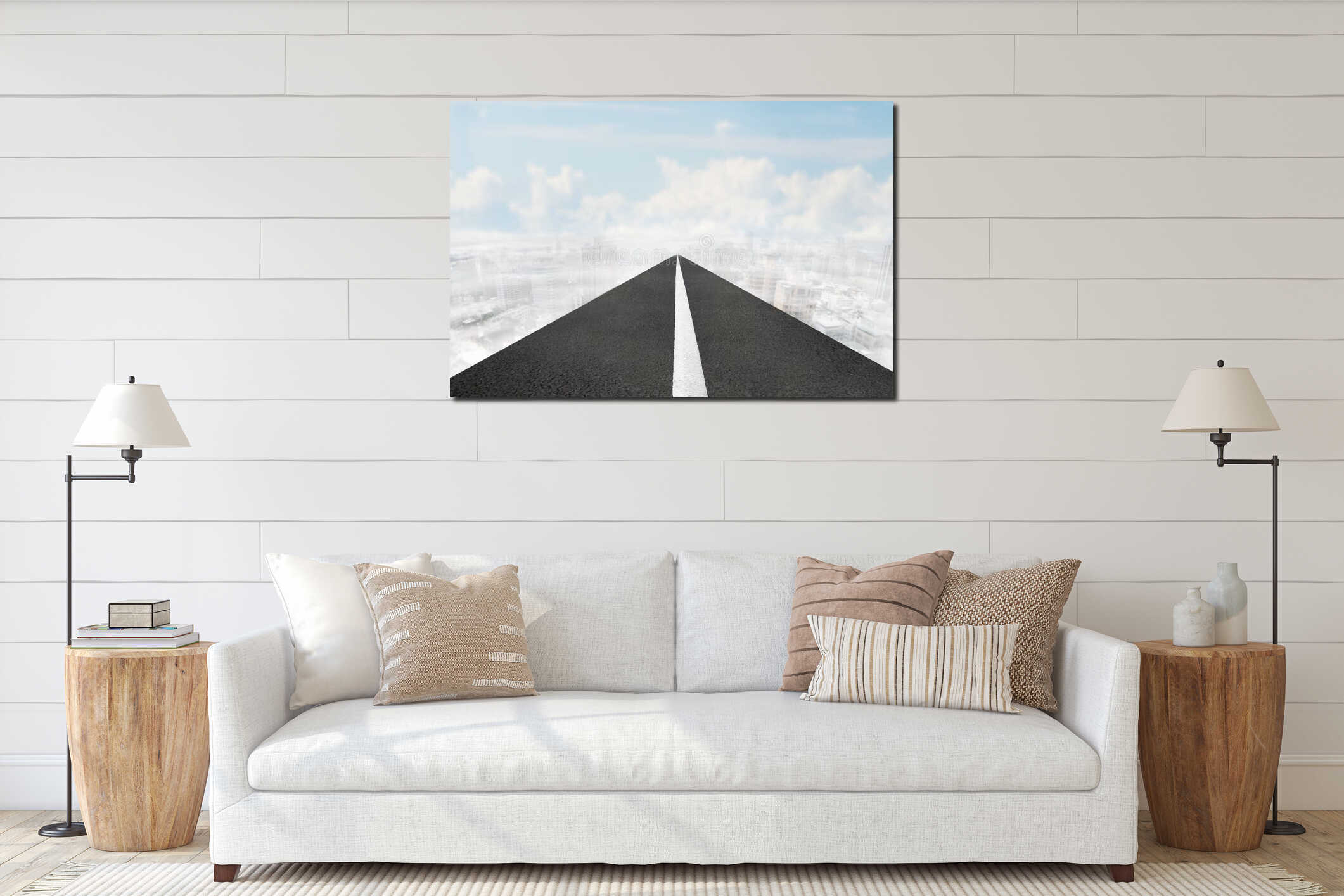 Canvas hanging interior mockup