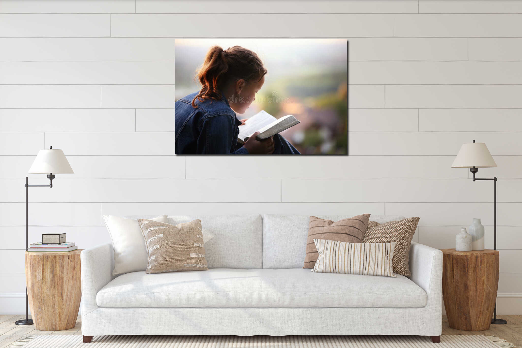 Canvas hanging interior mockup
