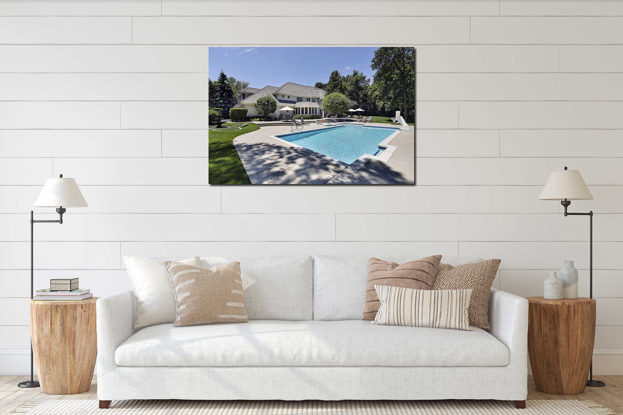 Canvas hanging interior mockup