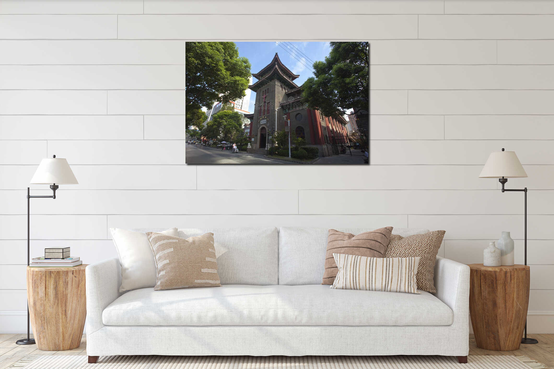 Canvas hanging interior mockup