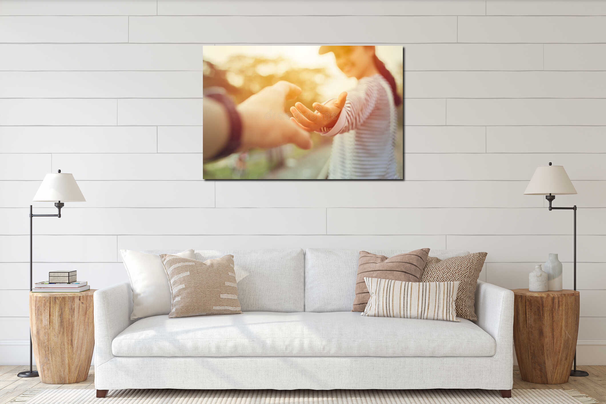 Canvas hanging interior mockup
