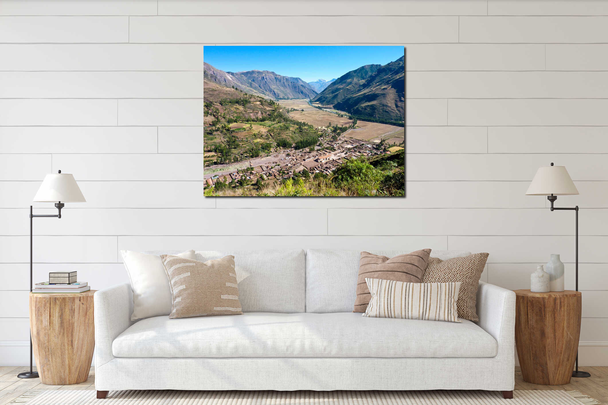 Canvas hanging interior mockup