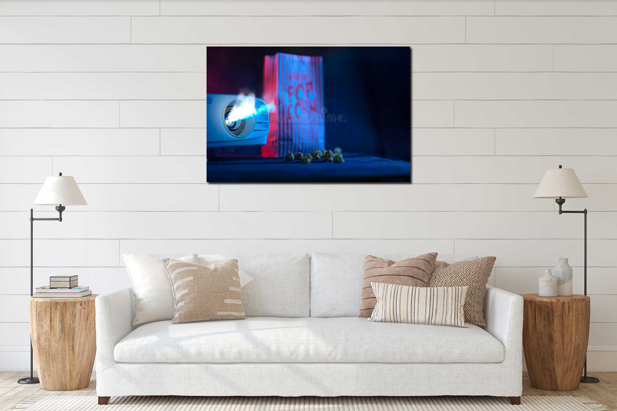 Canvas hanging interior mockup