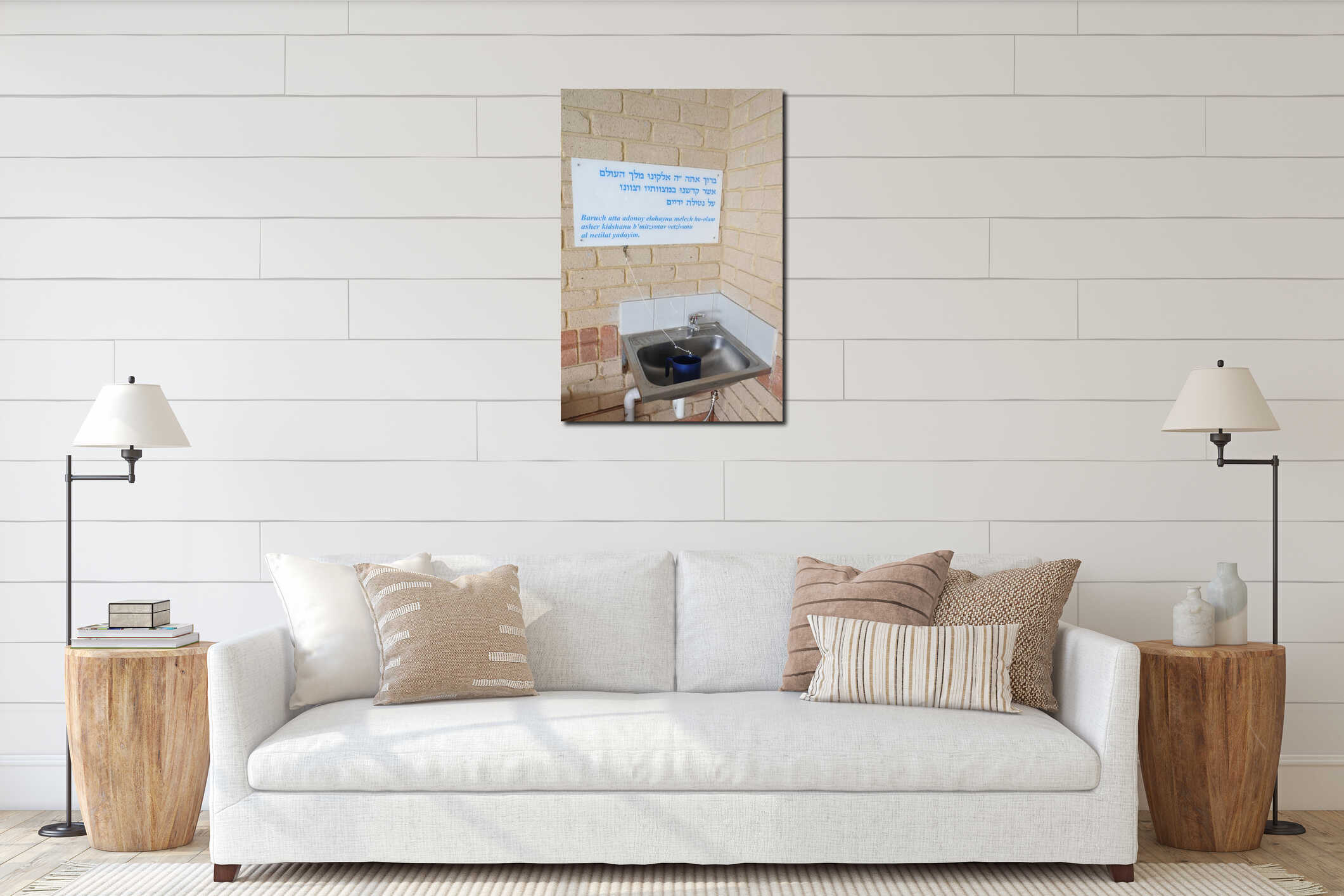 Canvas hanging interior mockup