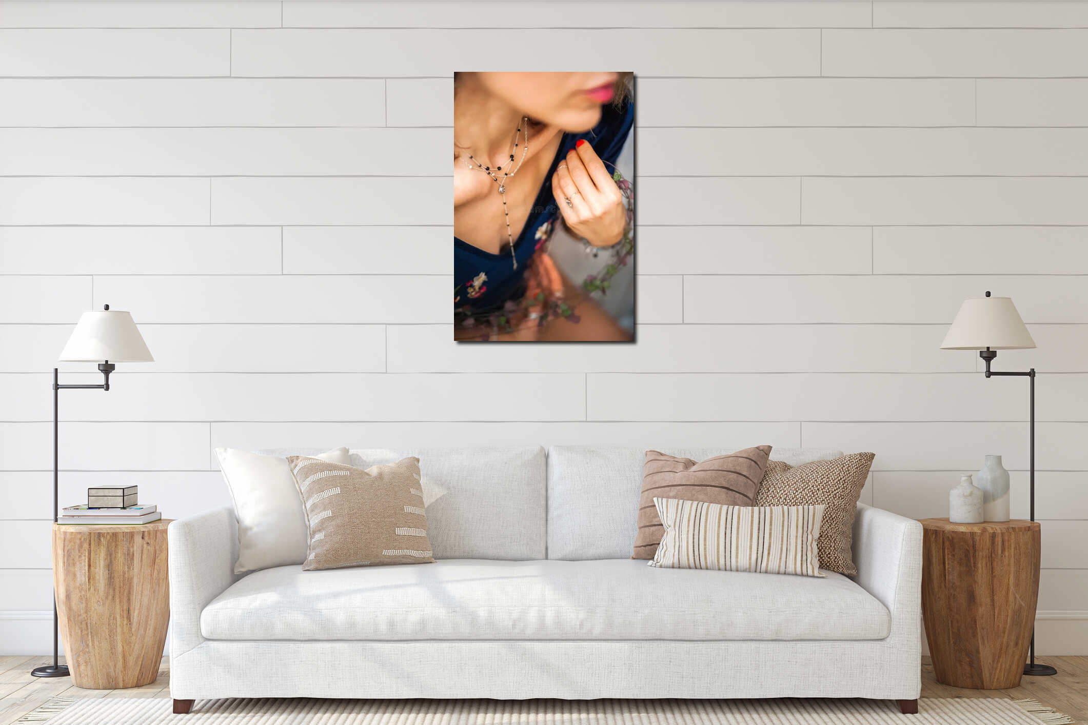 Canvas hanging interior mockup