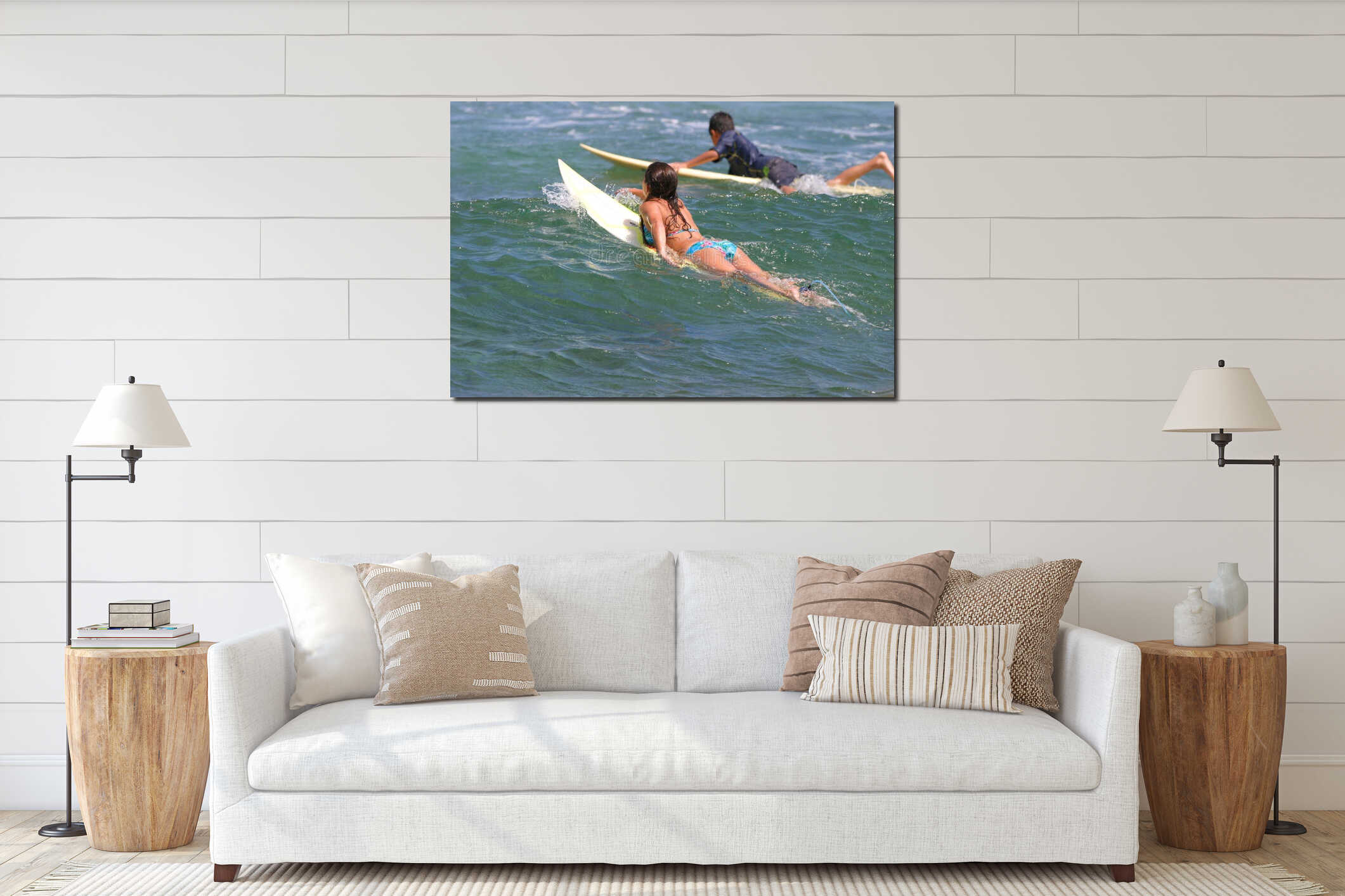 Canvas hanging interior mockup