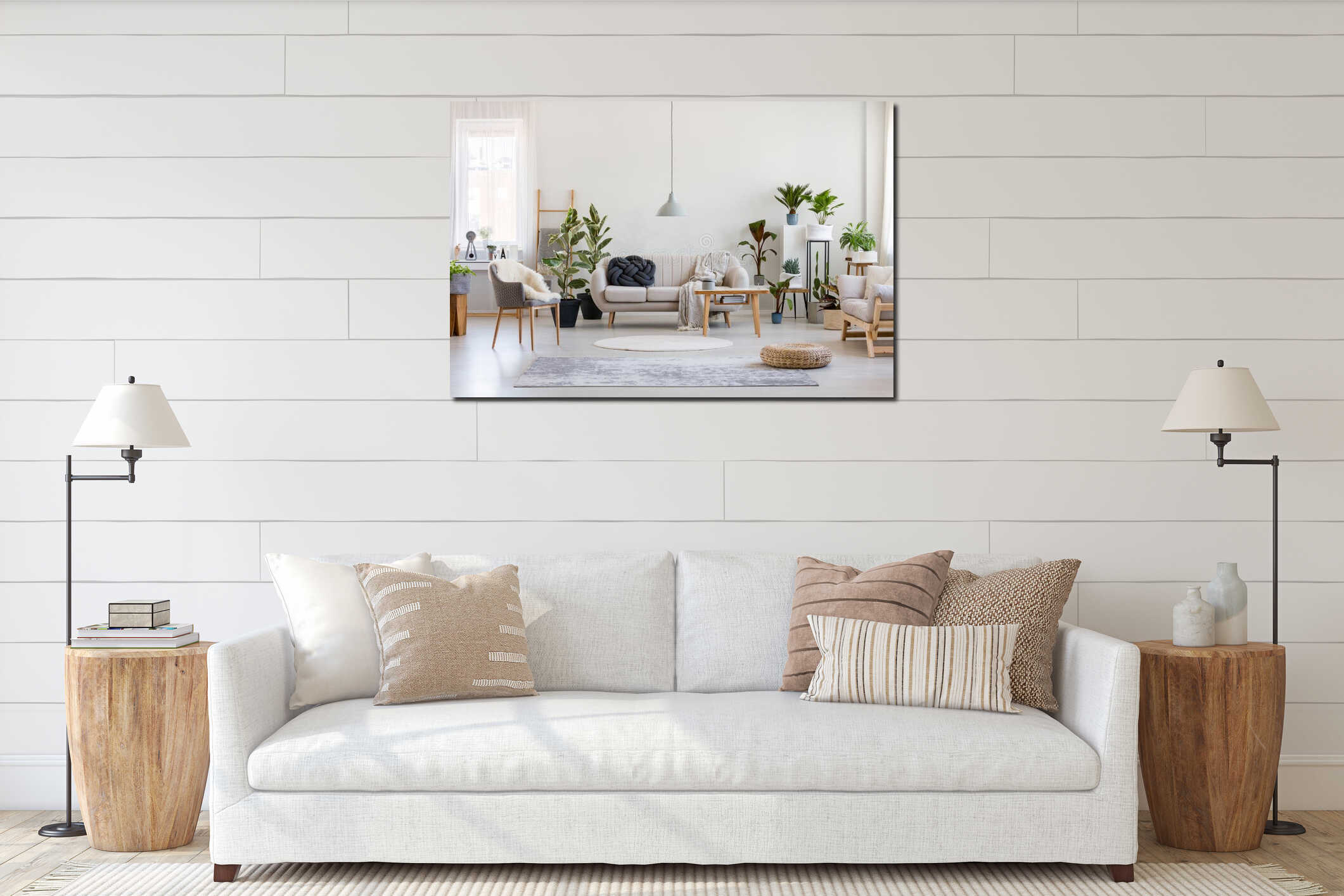 Canvas hanging interior mockup