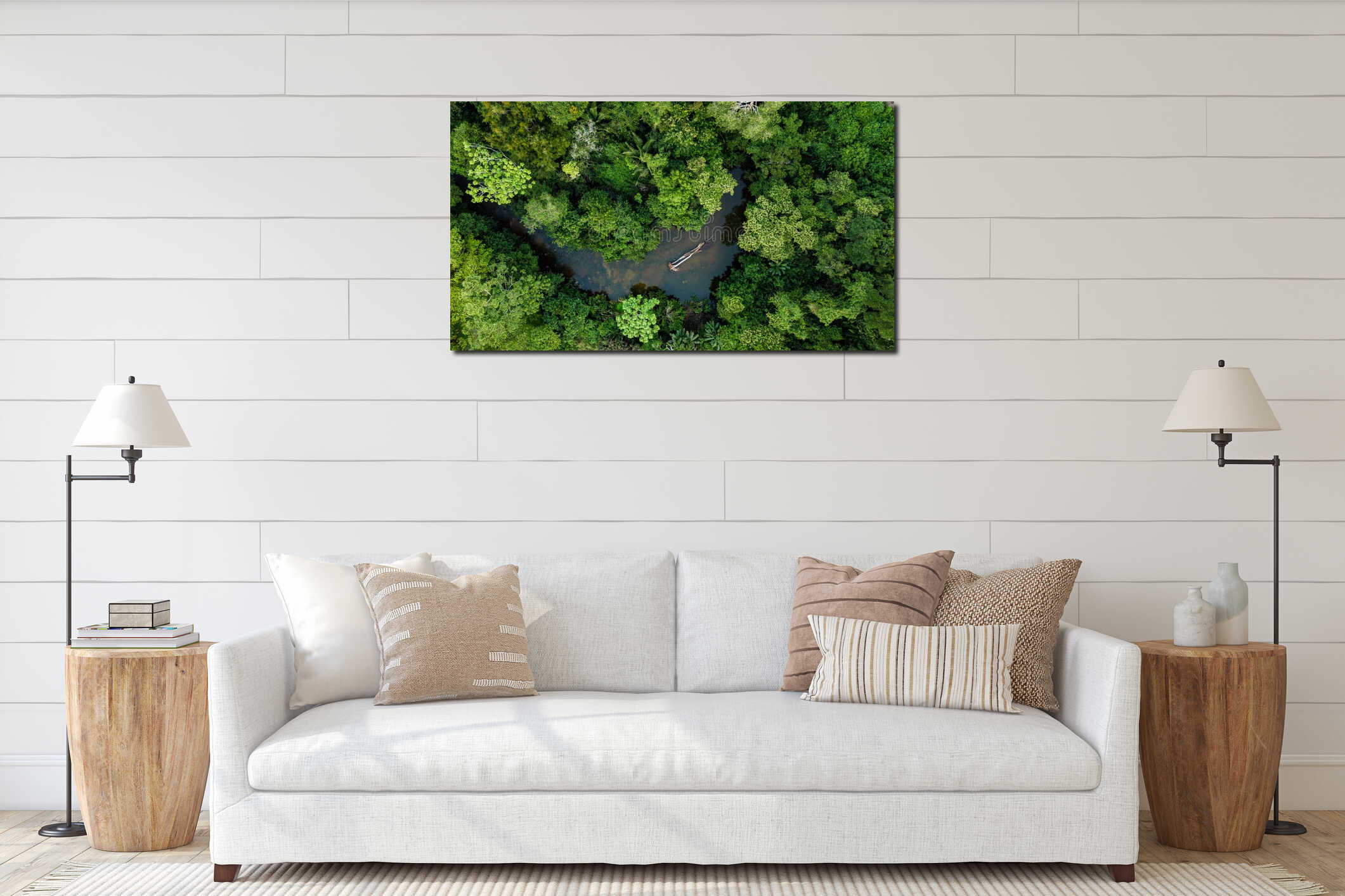 Canvas hanging interior mockup
