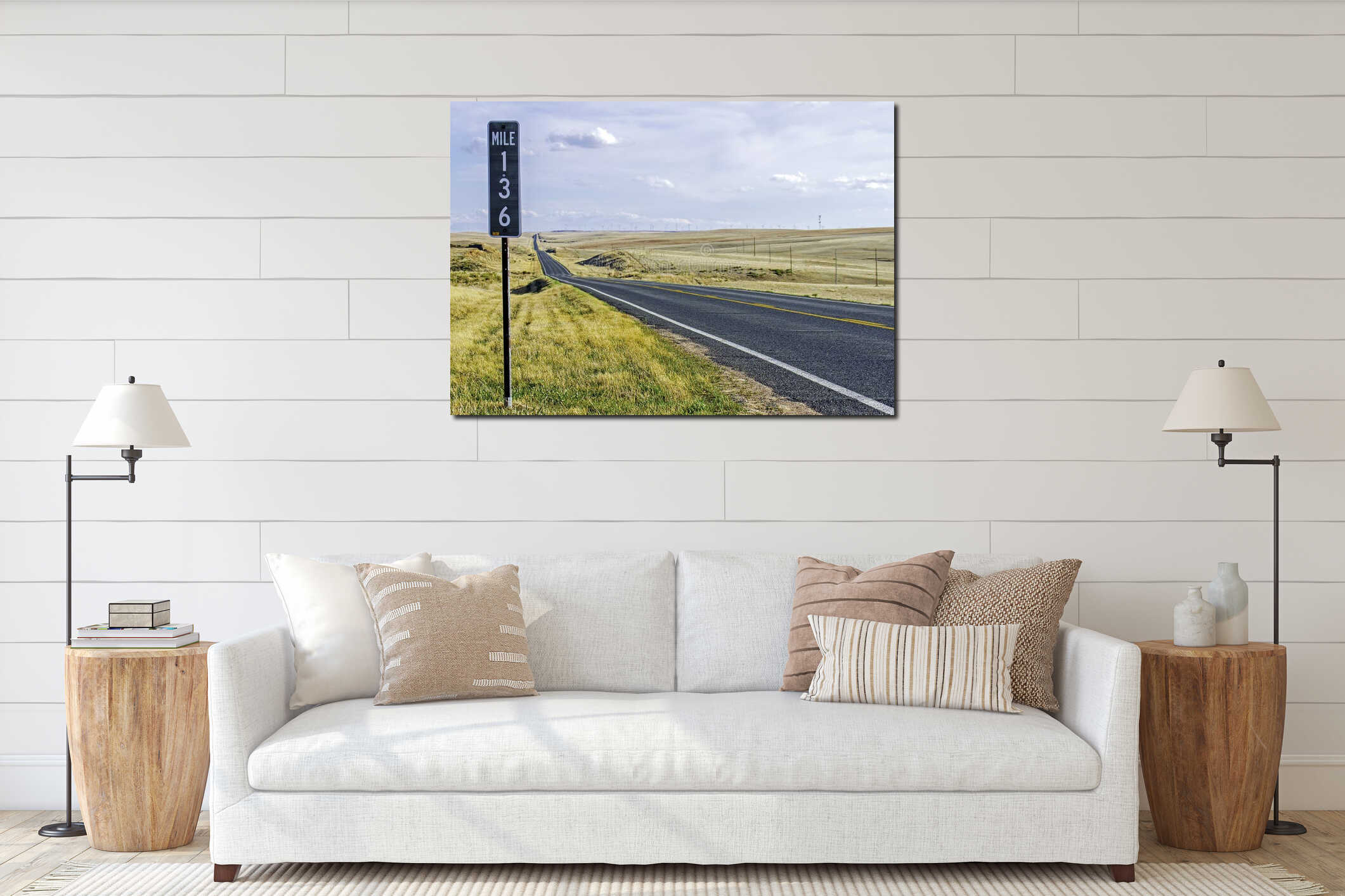 Canvas hanging interior mockup