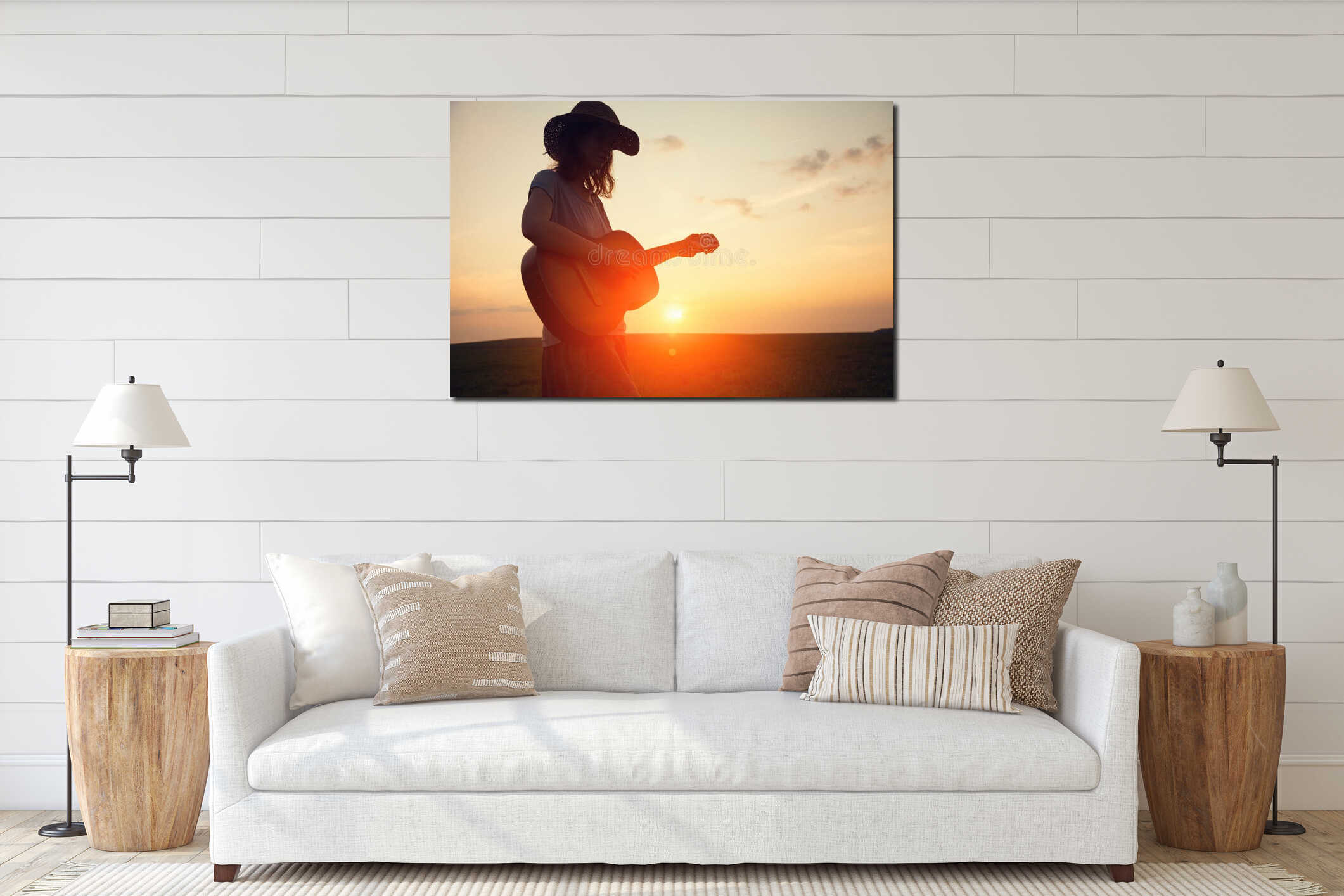 Canvas hanging interior mockup